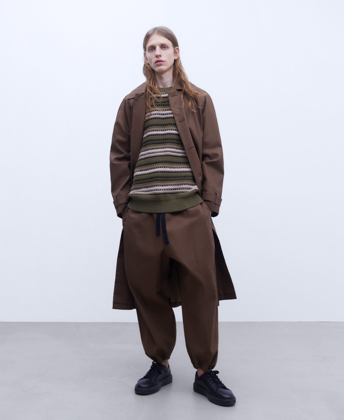 Waxed cotton oversize trousers image number 1