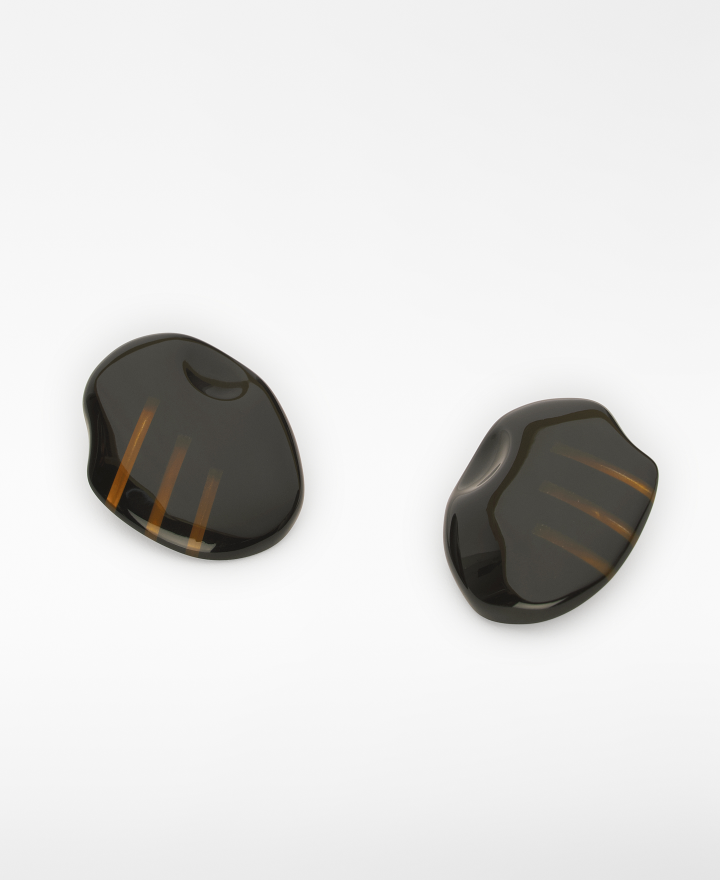 Pendientes ovalados resina bicolor image number 1