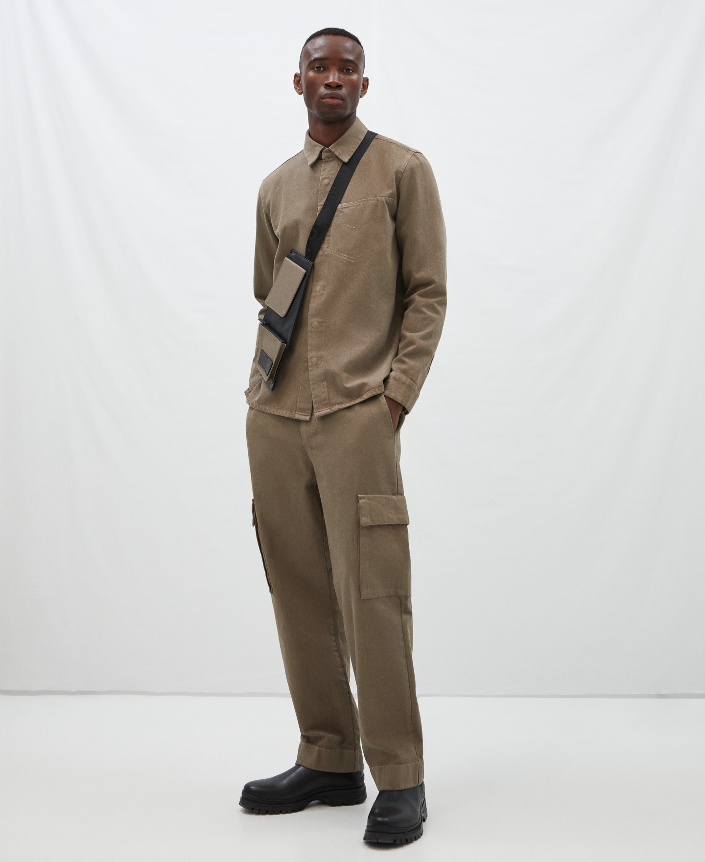 Cotton twill overshirt image number 1