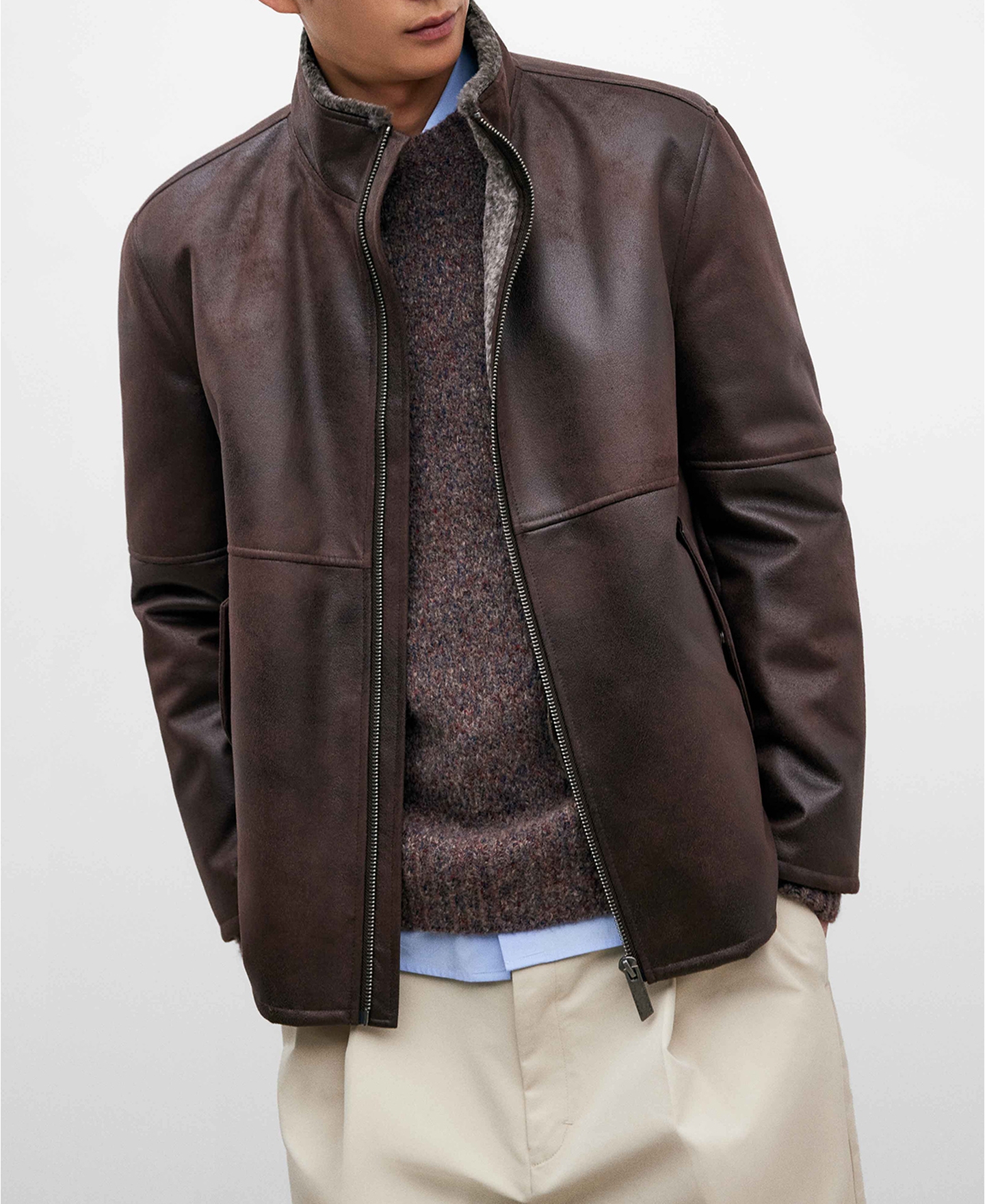 Chaqueta en poliéster marrón para hombre image number 0