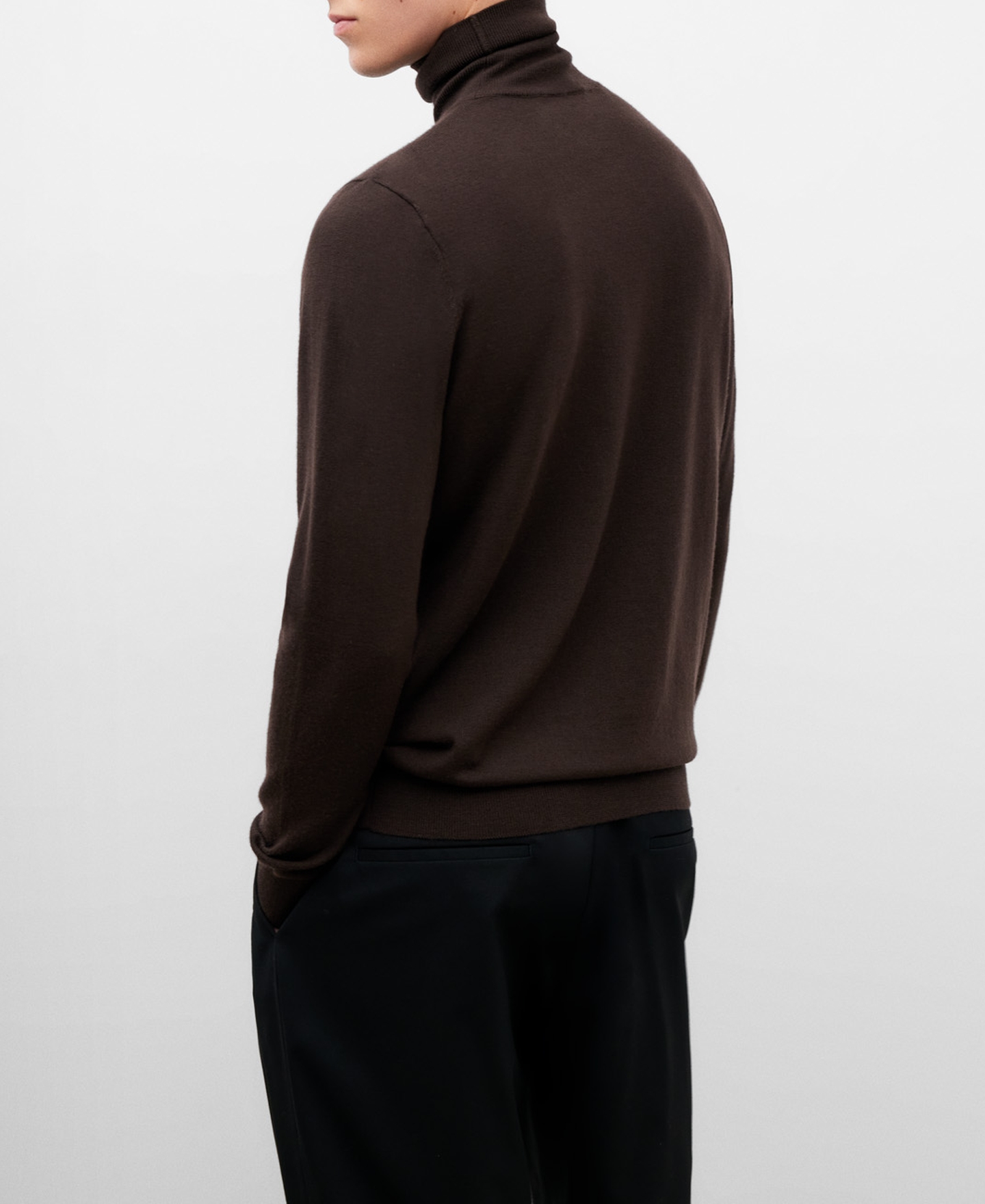 Merino wool turtleneck sweater for men image number 2