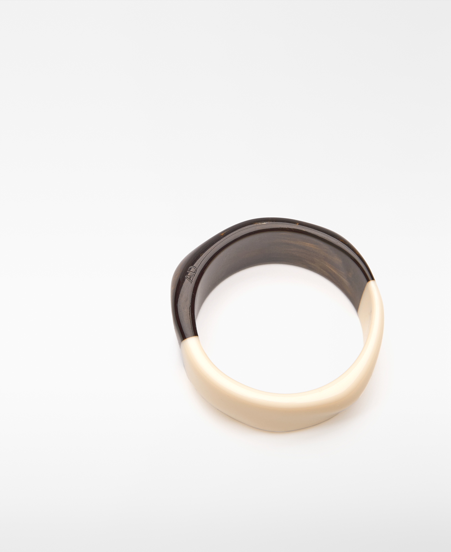 Two-tone resin rigid bracelet woman image number 1