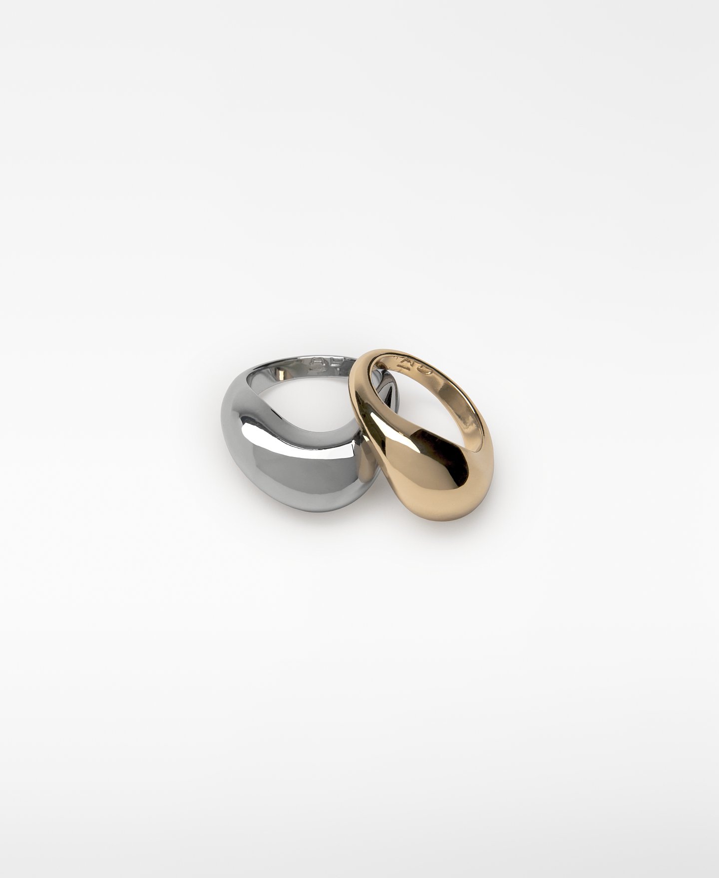 Organic two-tone double finger ring image number 0
