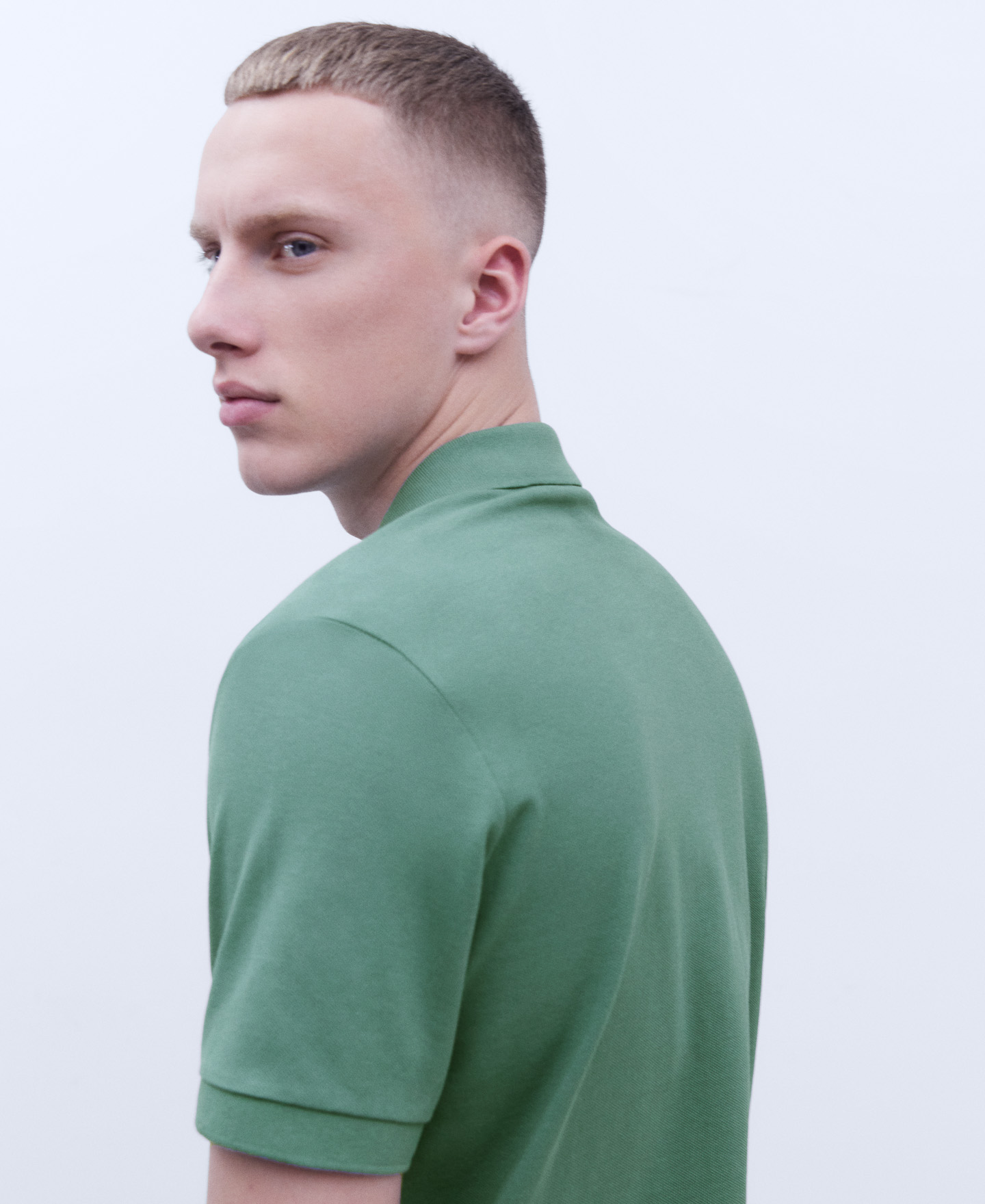 Cotton two button polo shirt image number 3