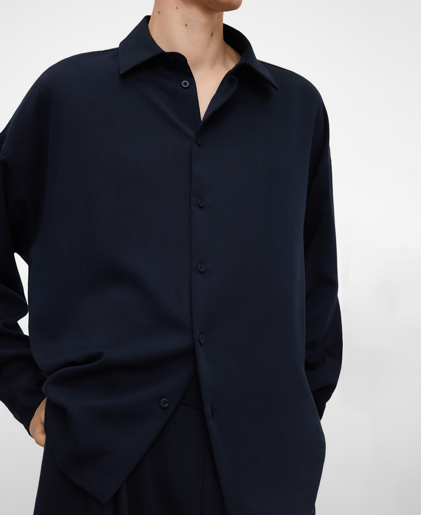 Spread collar oversize shirt image number 3