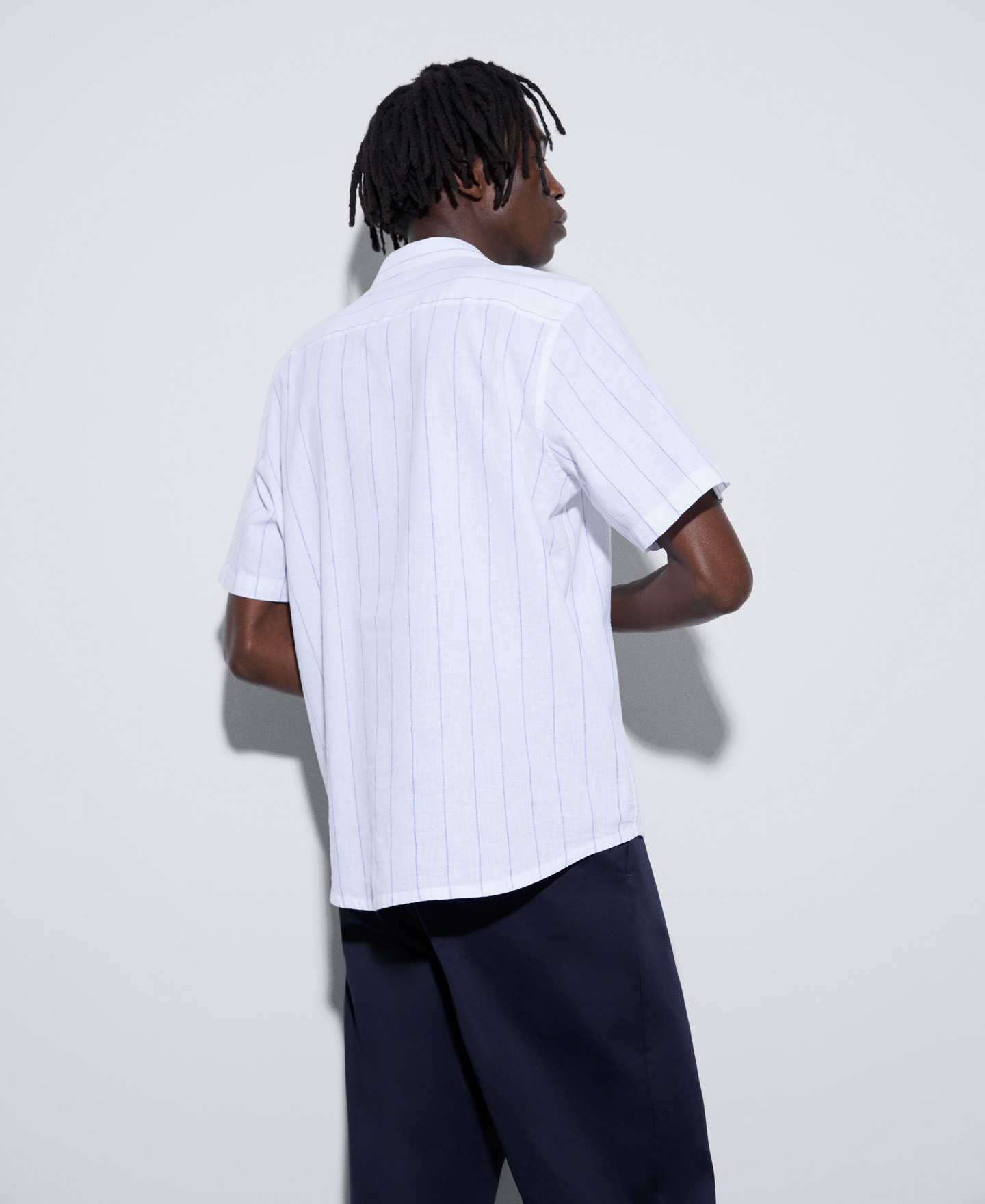 Striped bowling collar shirt image number 2