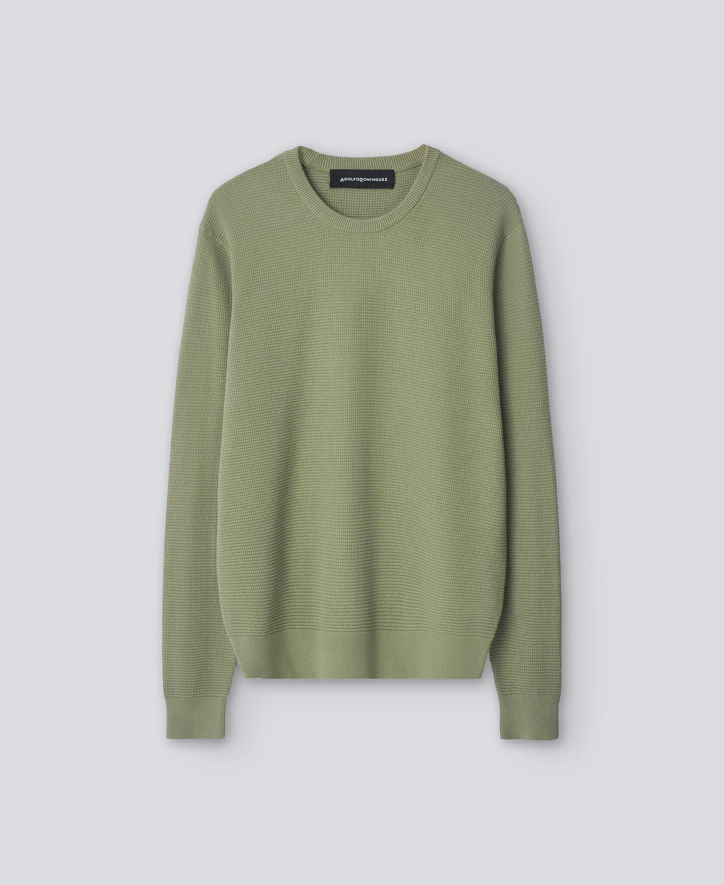 Green cotton structured sweater man image number 4