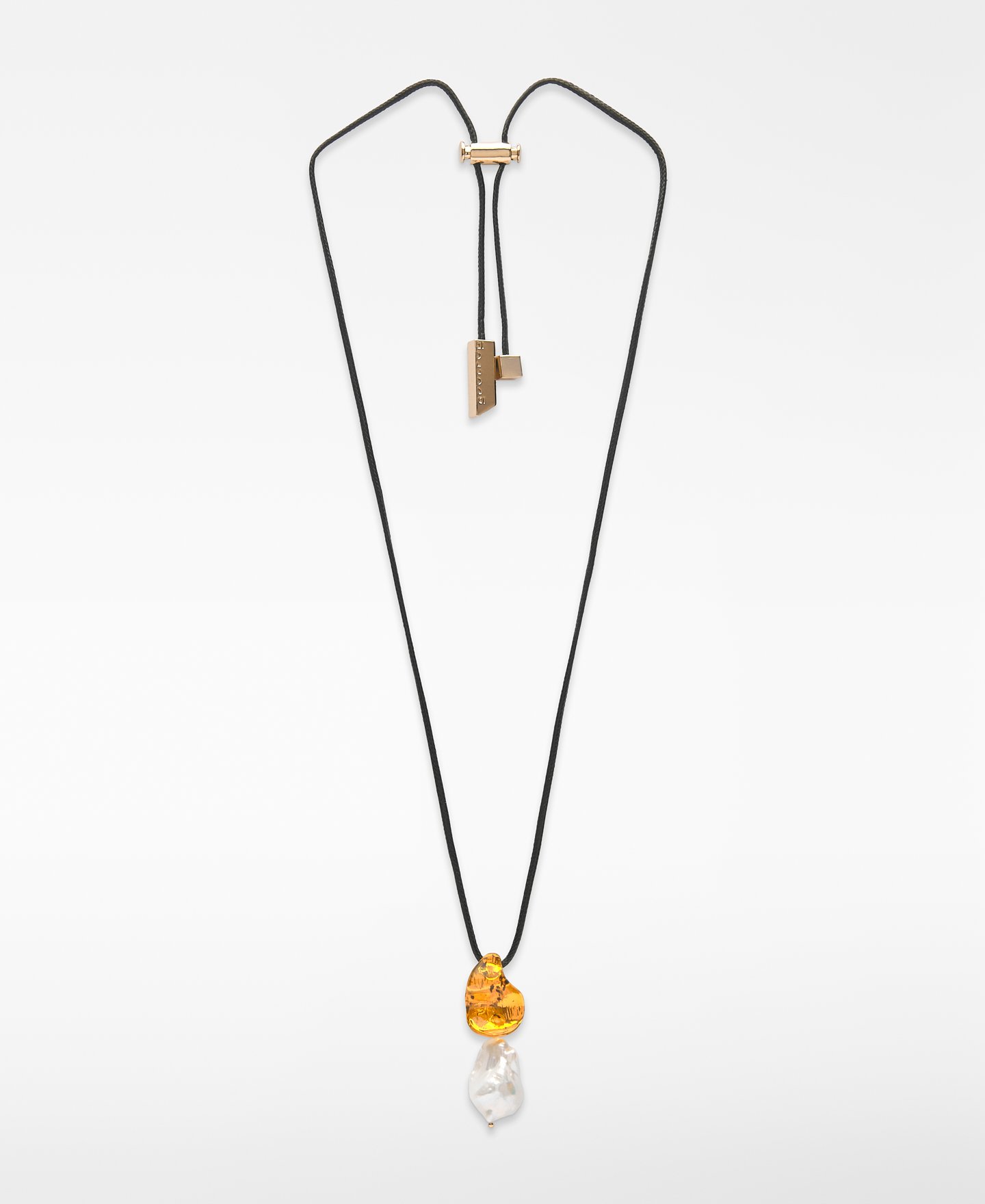 Resin and maxi pearl necklace woman image number 0