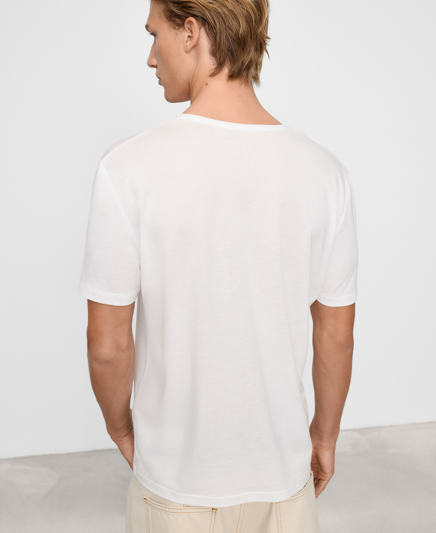 Cotton and lyocell regular fit T-shirt image number 2