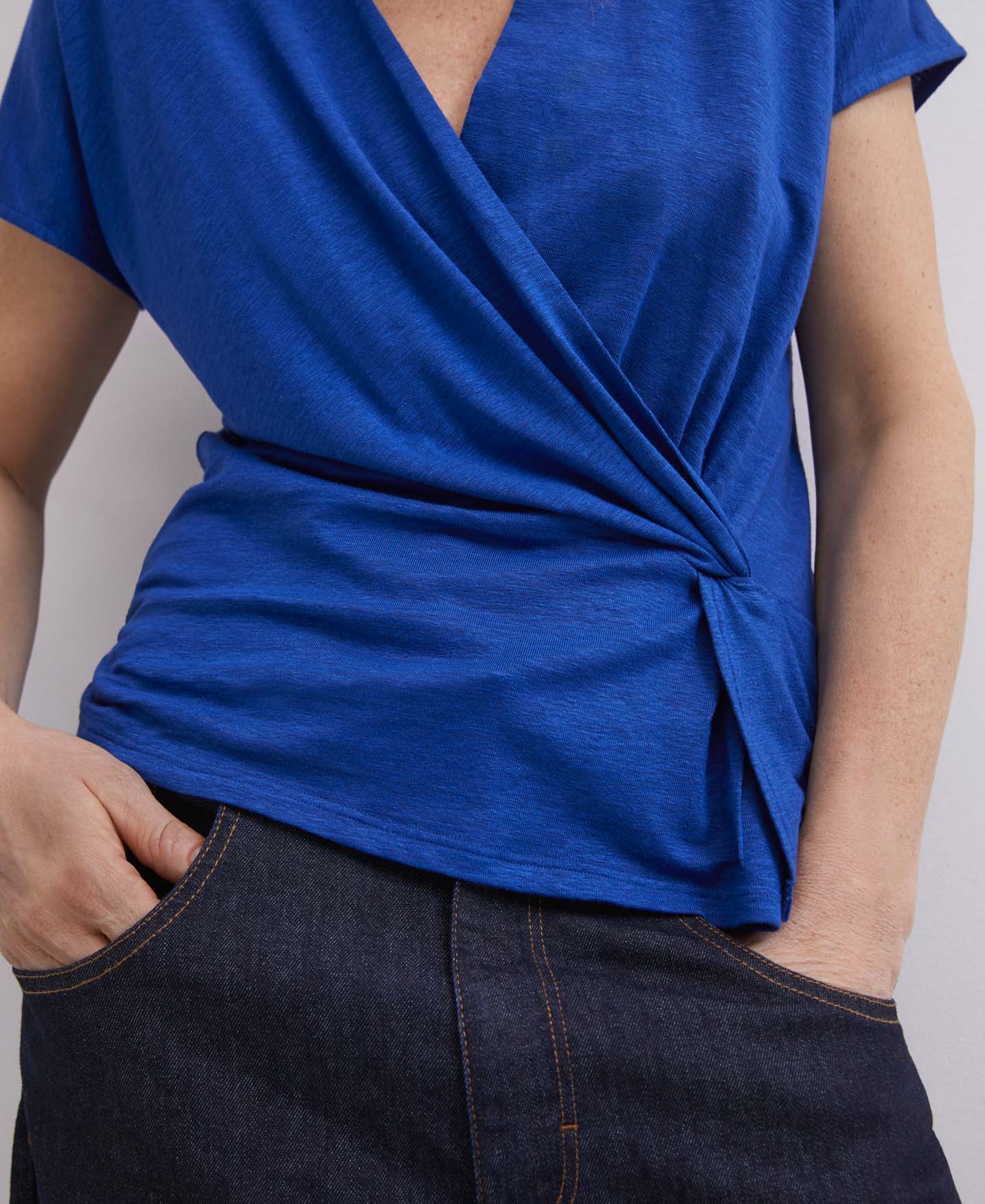 Stretch linen t-shirt image number 3