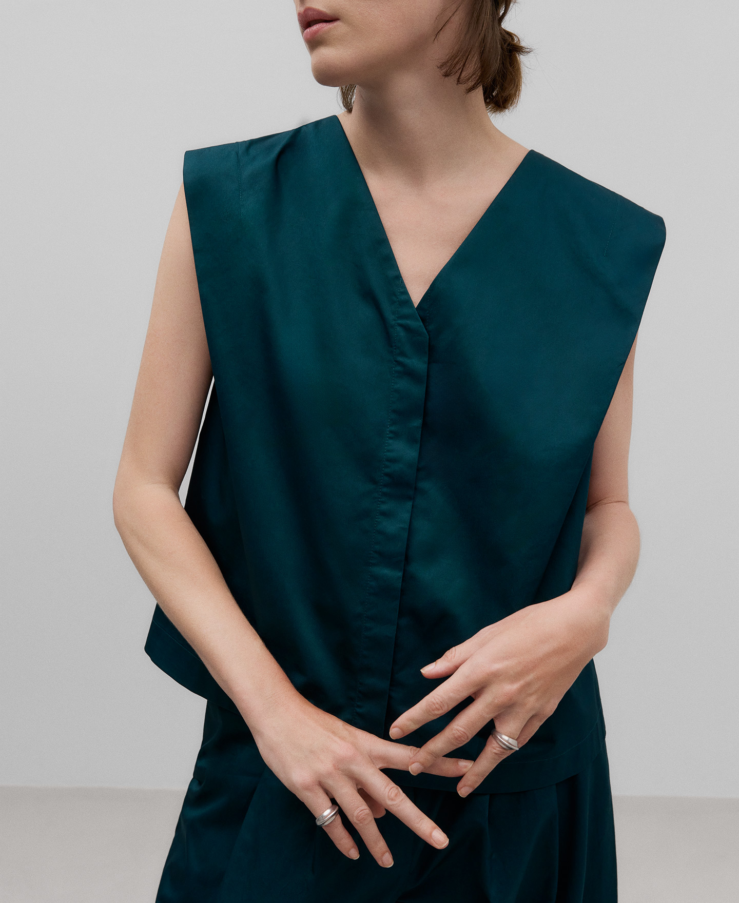 Blue cotton top woman image number 3