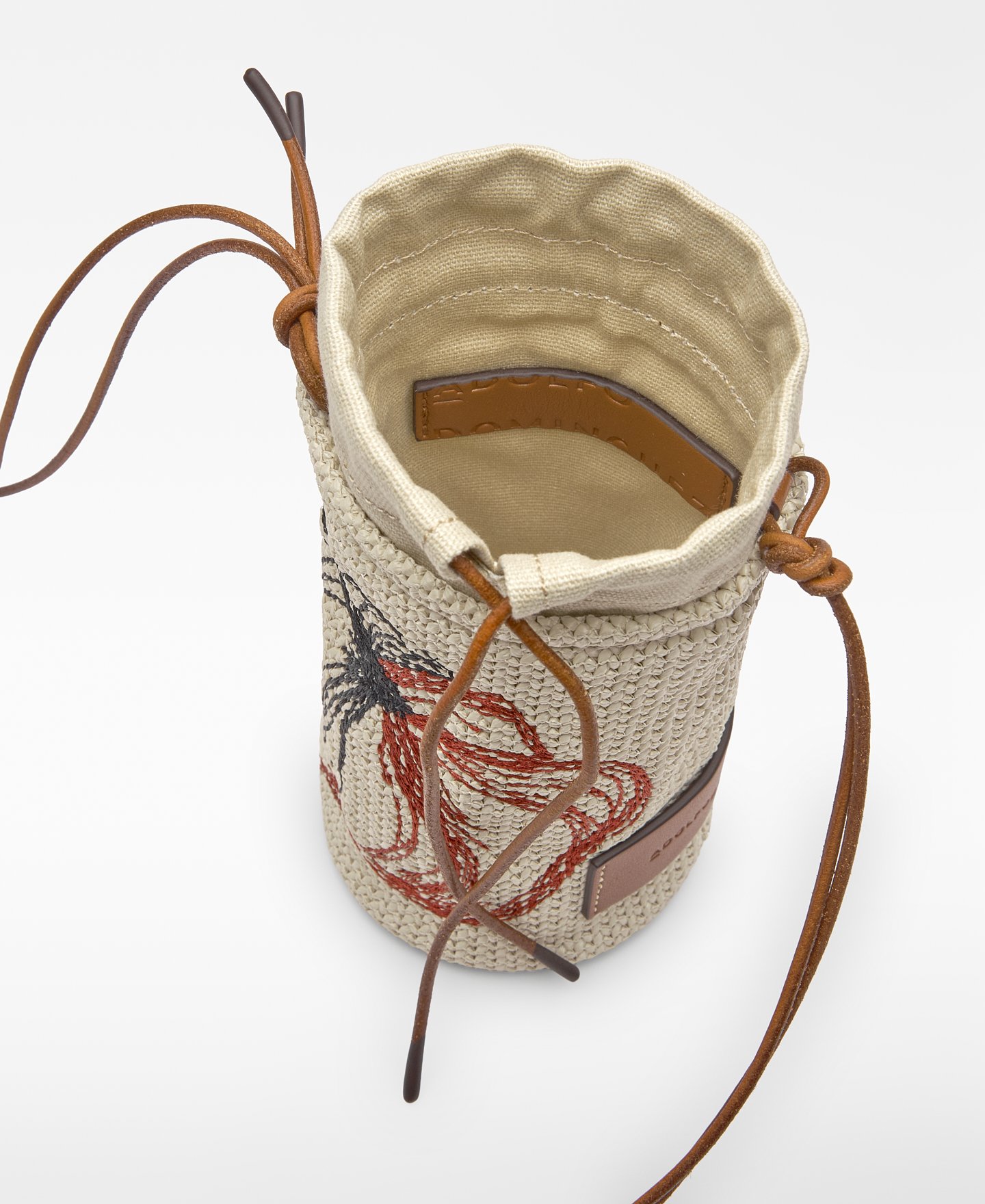 Zylindrische Umh&auml;ngetasche mit Raffia-Struktur image number 2