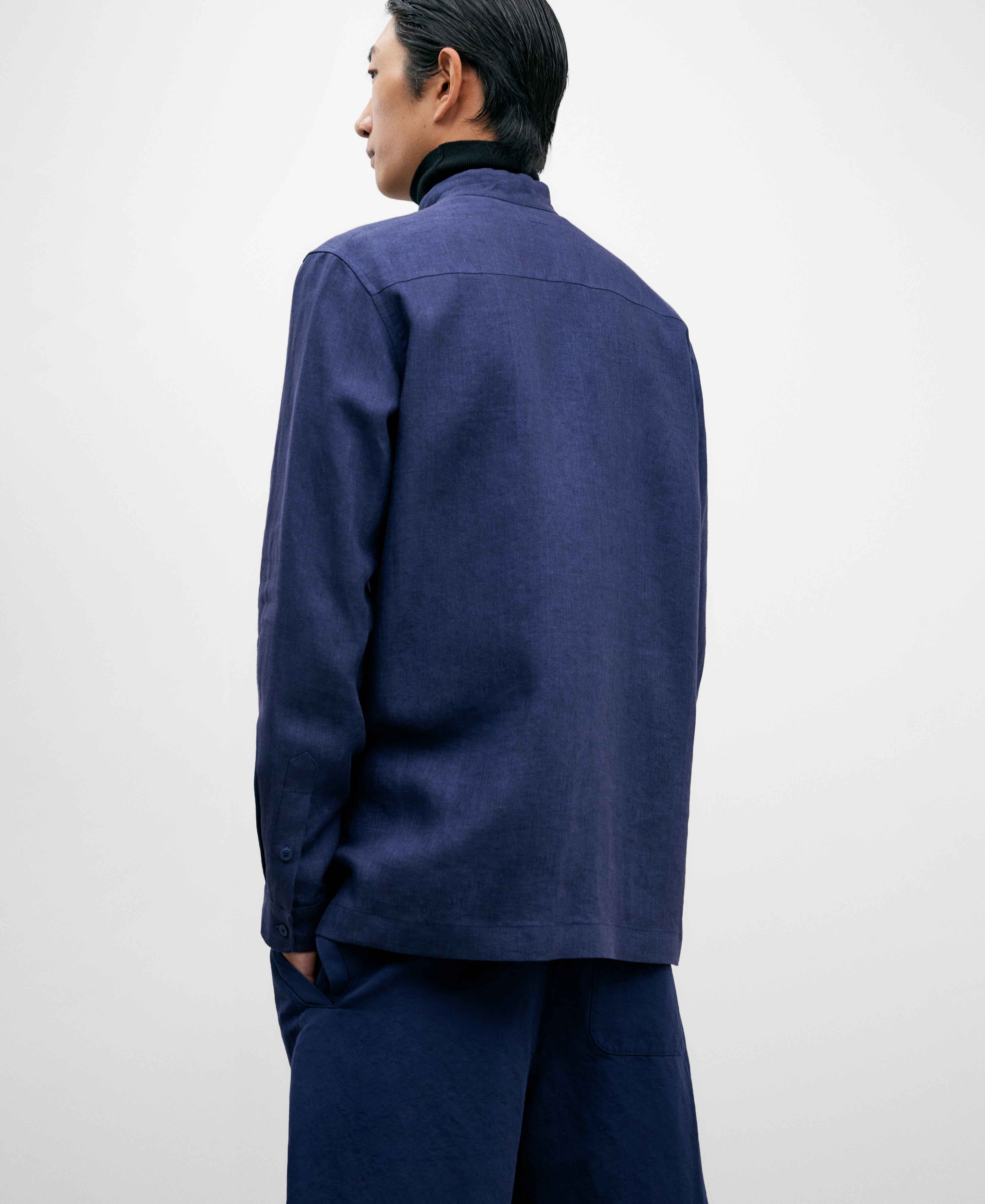 European linen guayabera shirt image number 2