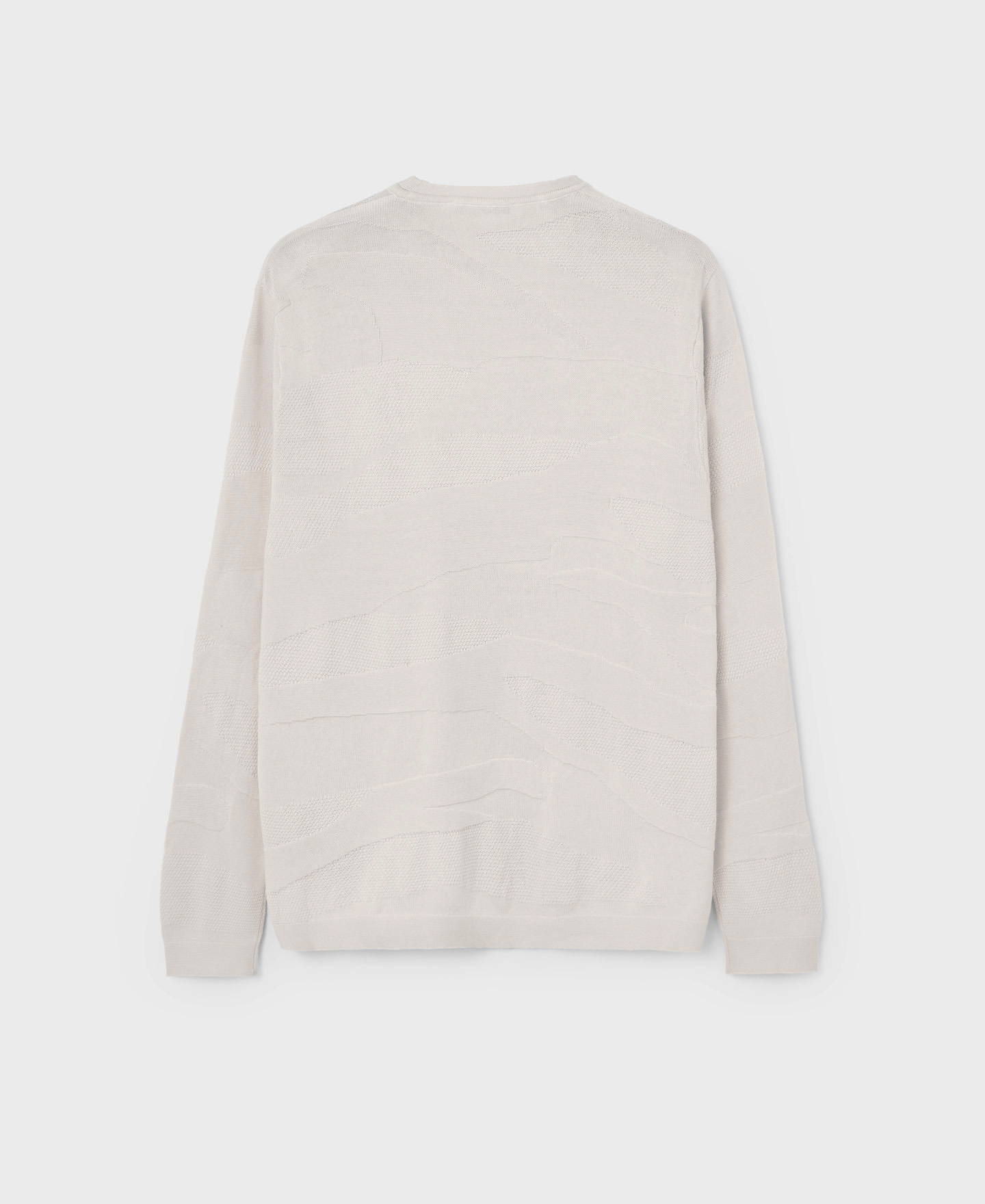 Cotton intarsia round neck sweater image number 5