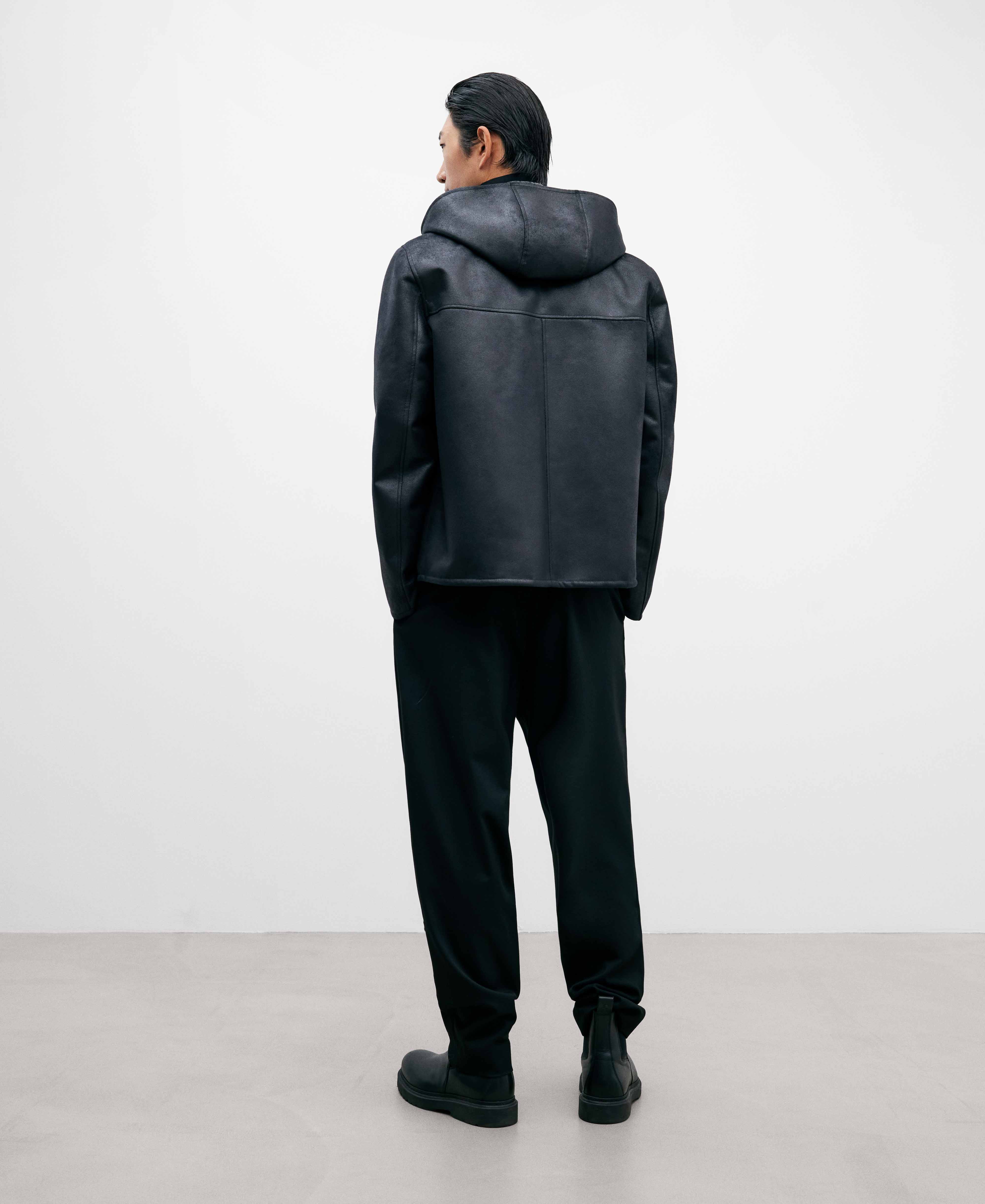 Black polyester jacket for men image number 2