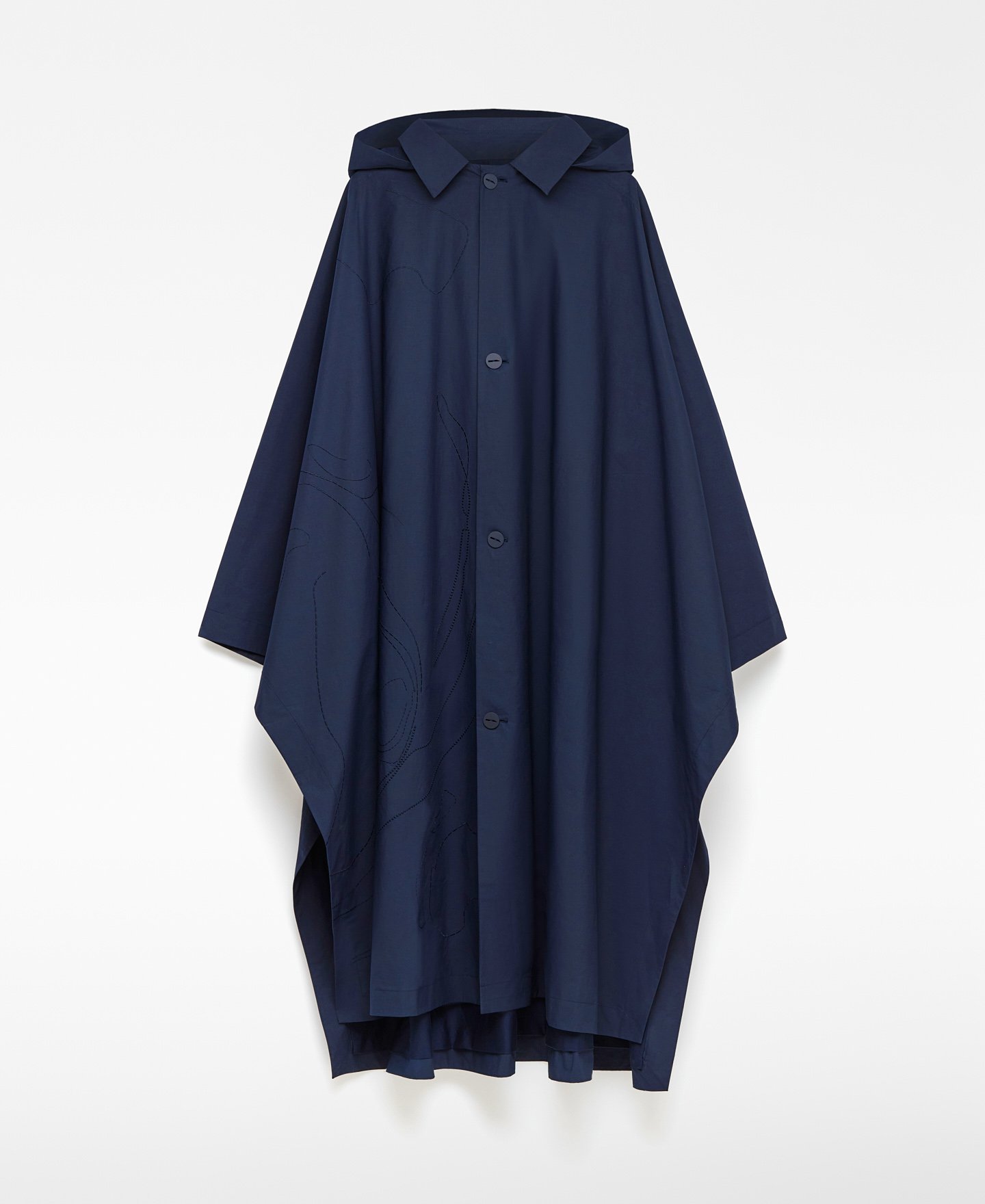 Capa oversize bordada con capucha hombre image number 5