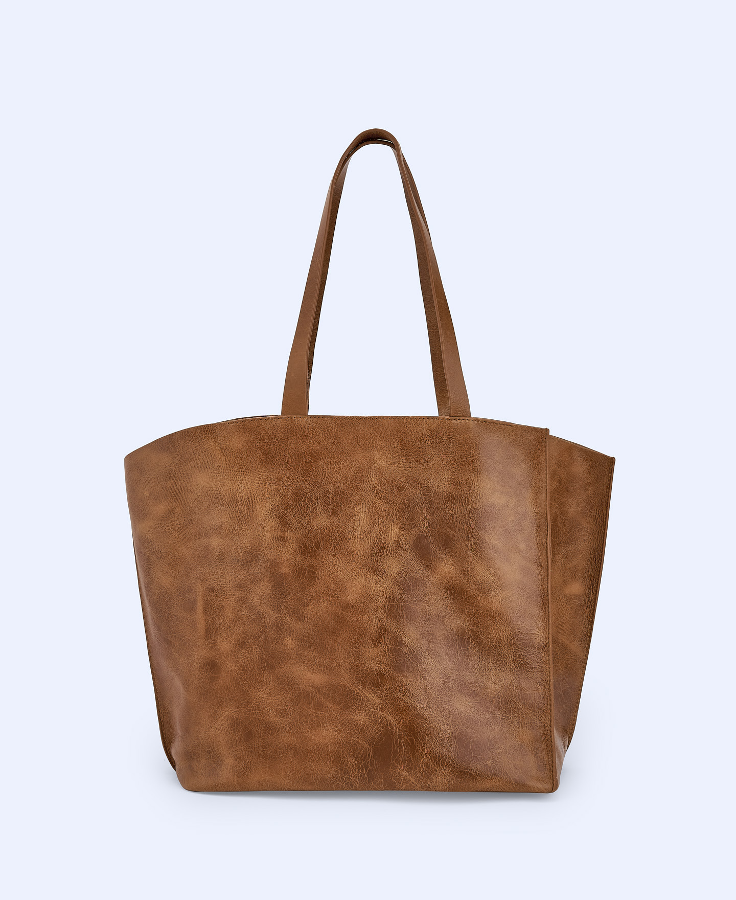 Shopper grande en piel craquelada image number 1