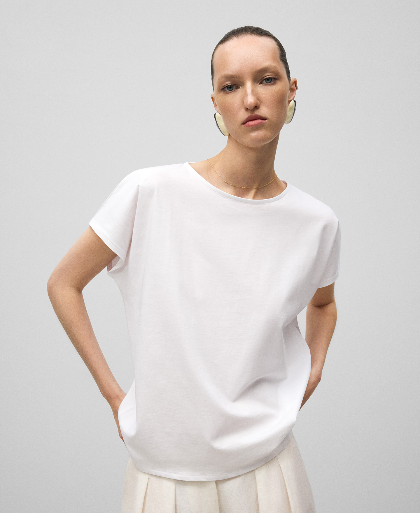 Organic cotton relaxed fit T-shirt woman image number 0