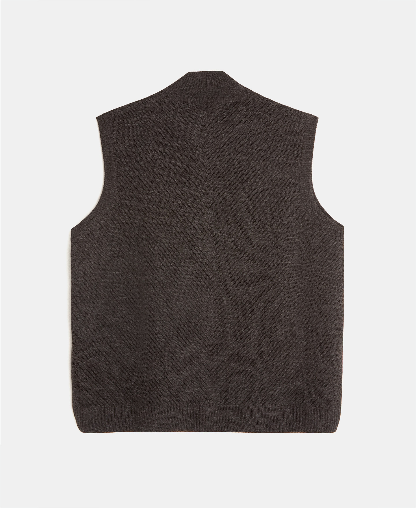 Round neck vest in wool fabric image number 5