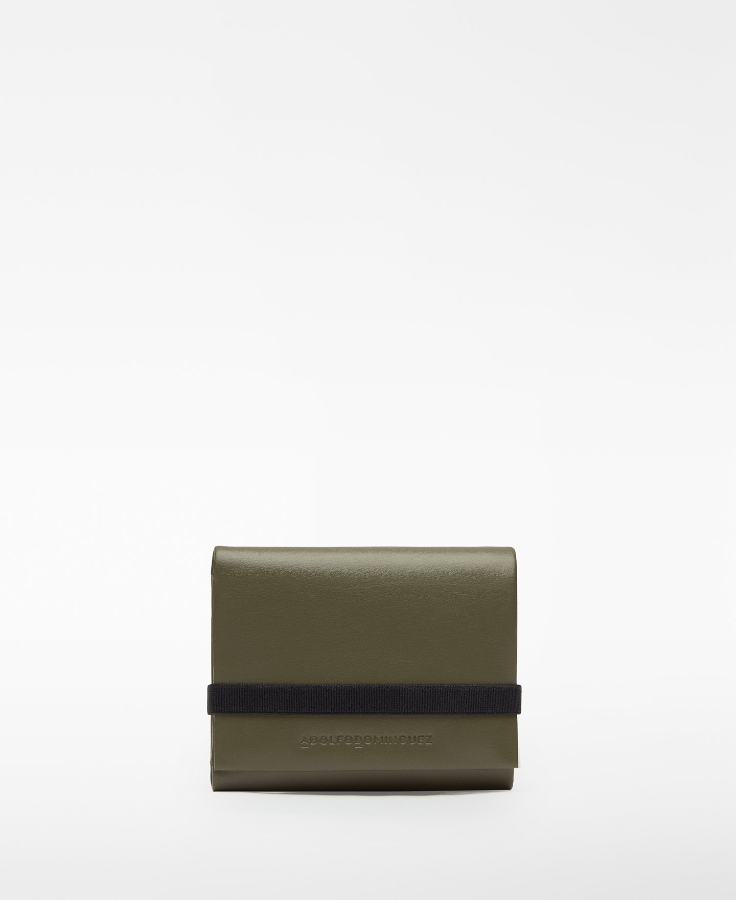 Leather wallet with elastic closure man image number 0