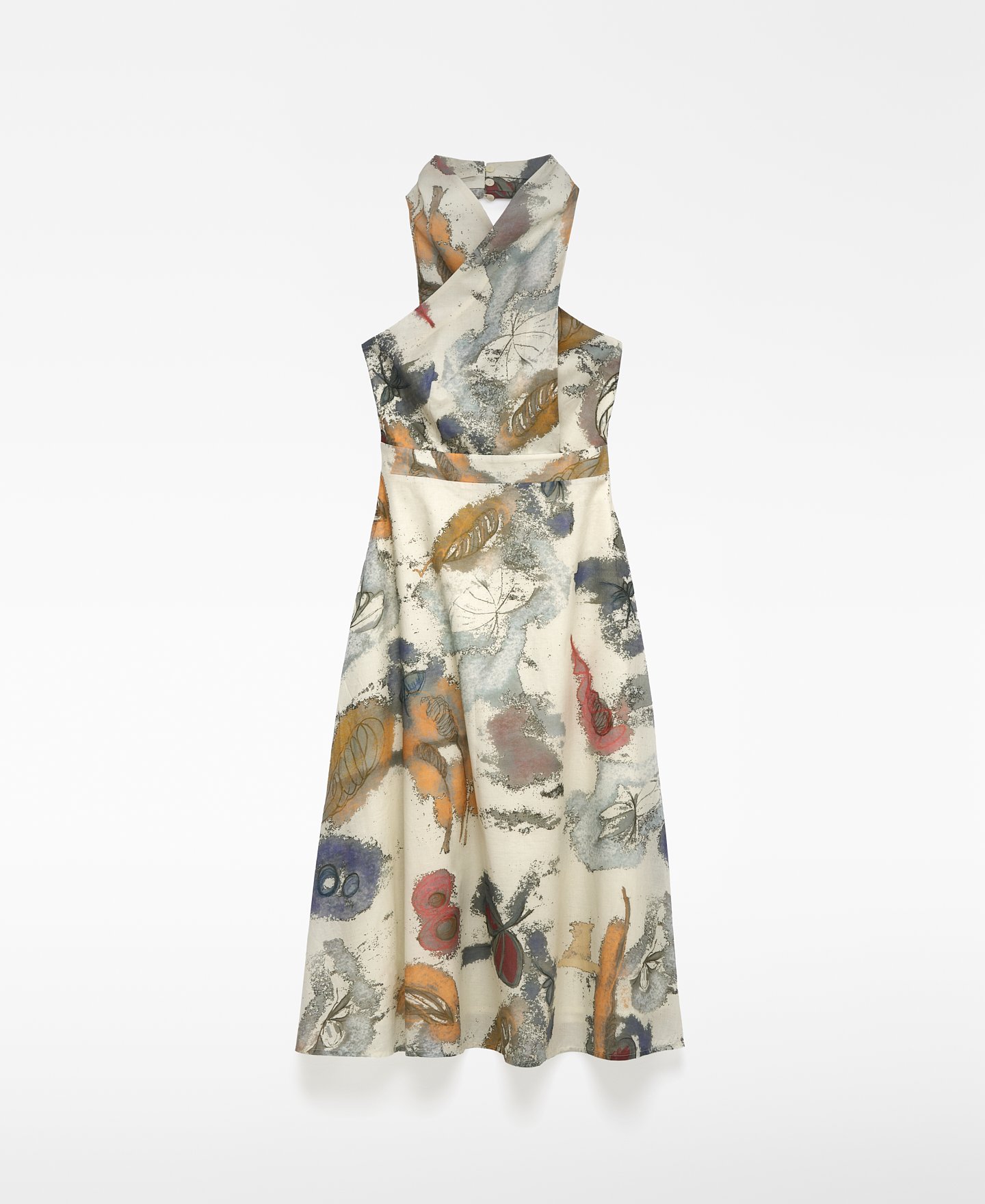 Vestido estampado com gola halter para mulher image number 4