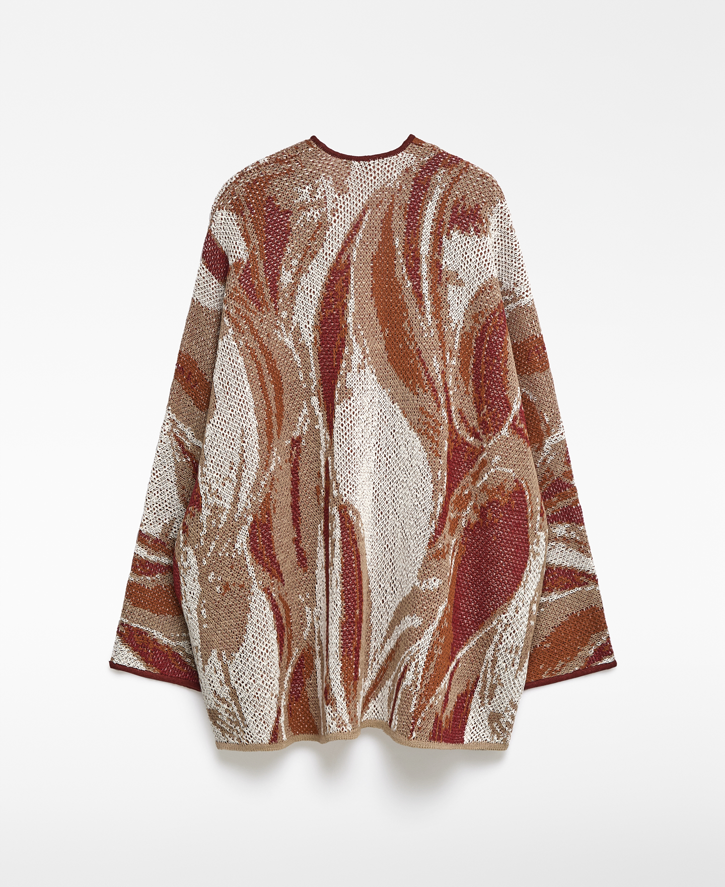 Chaqueta kimono jacquard con lino mujer image number 5