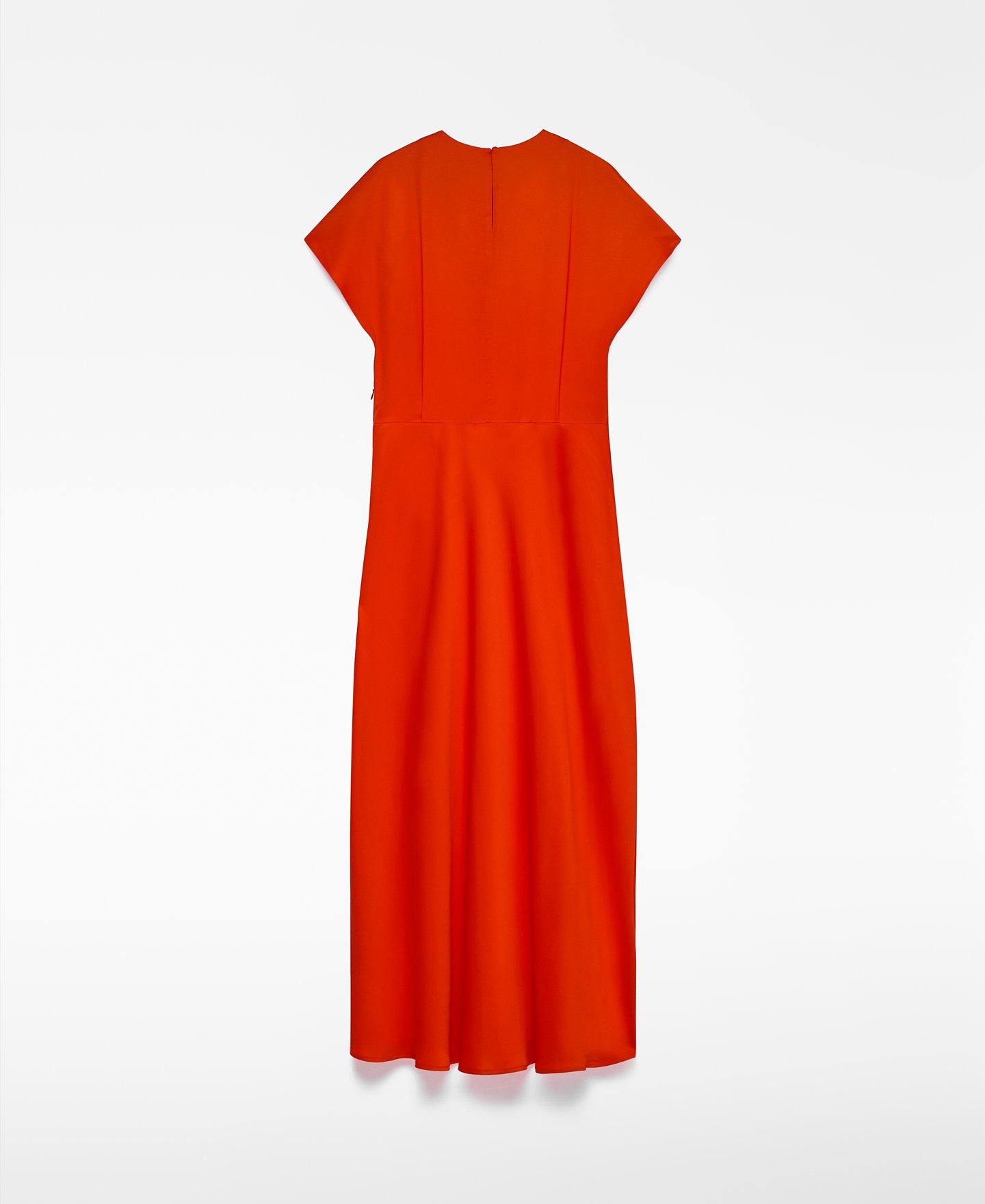 Gathered red dress woman image number 5
