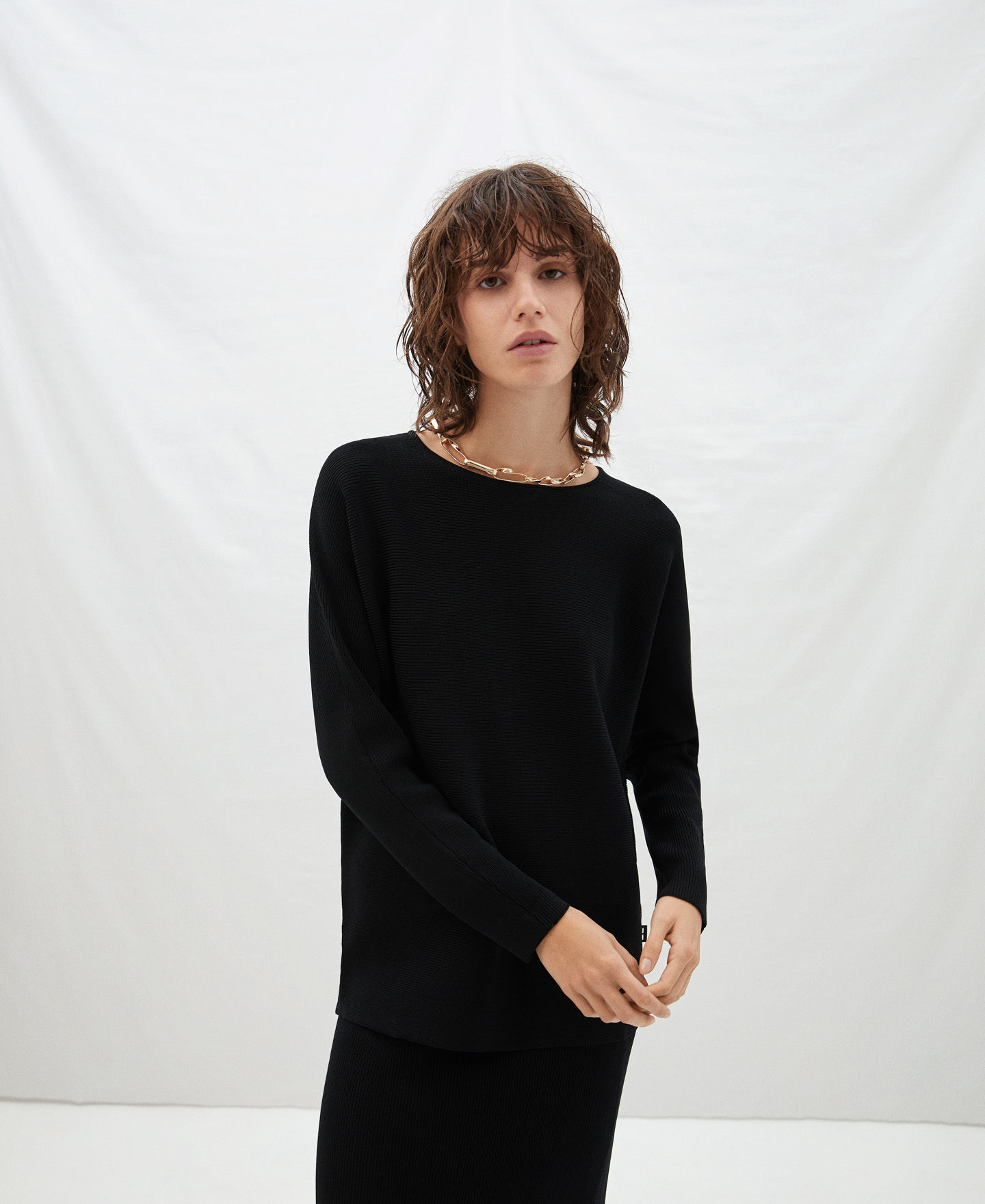 English knit Japanese sleeve sweater image number 0
