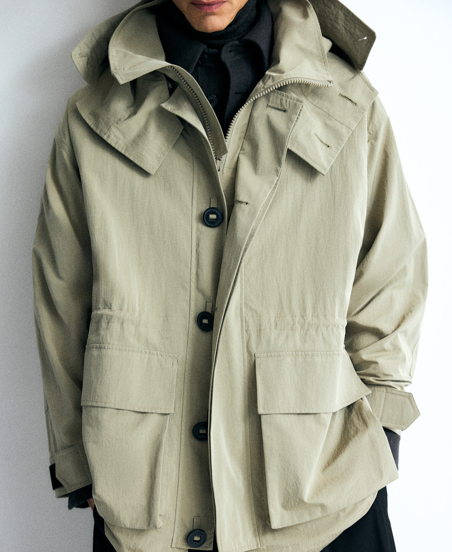 Short technical parka man image number 0