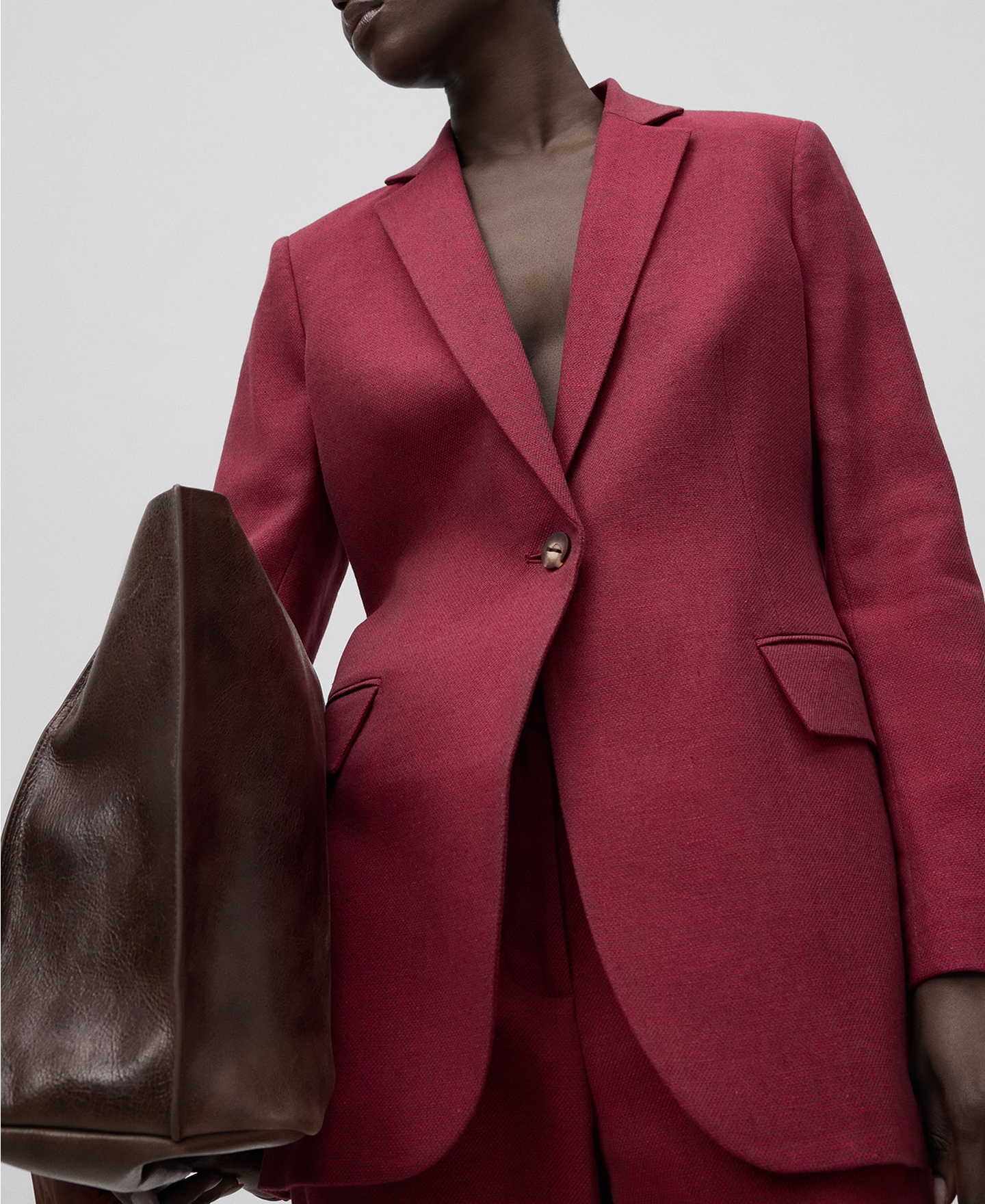 Blazer con lino europeo mujer image number 0