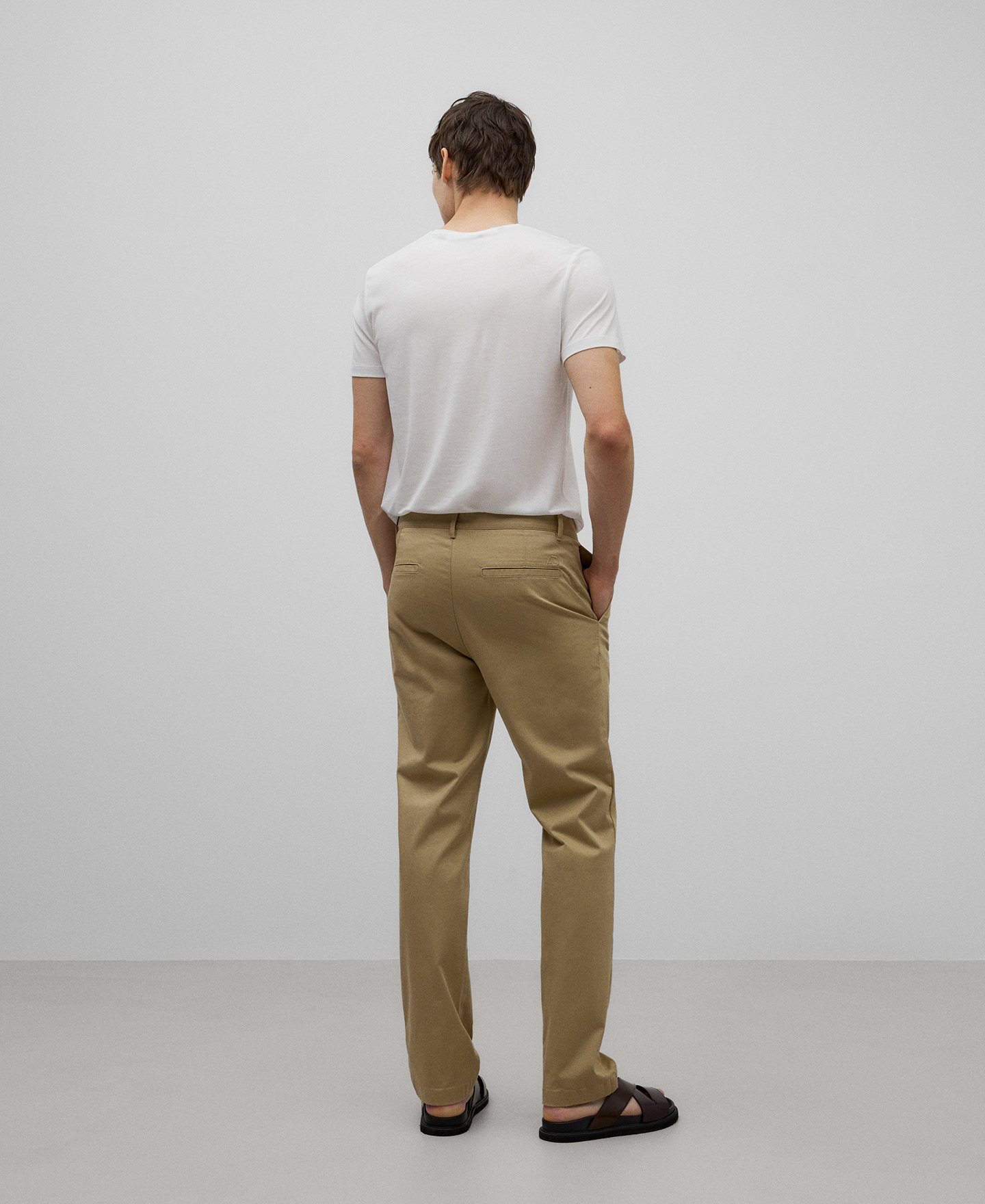 Cotton twill chino trousers man image number 2