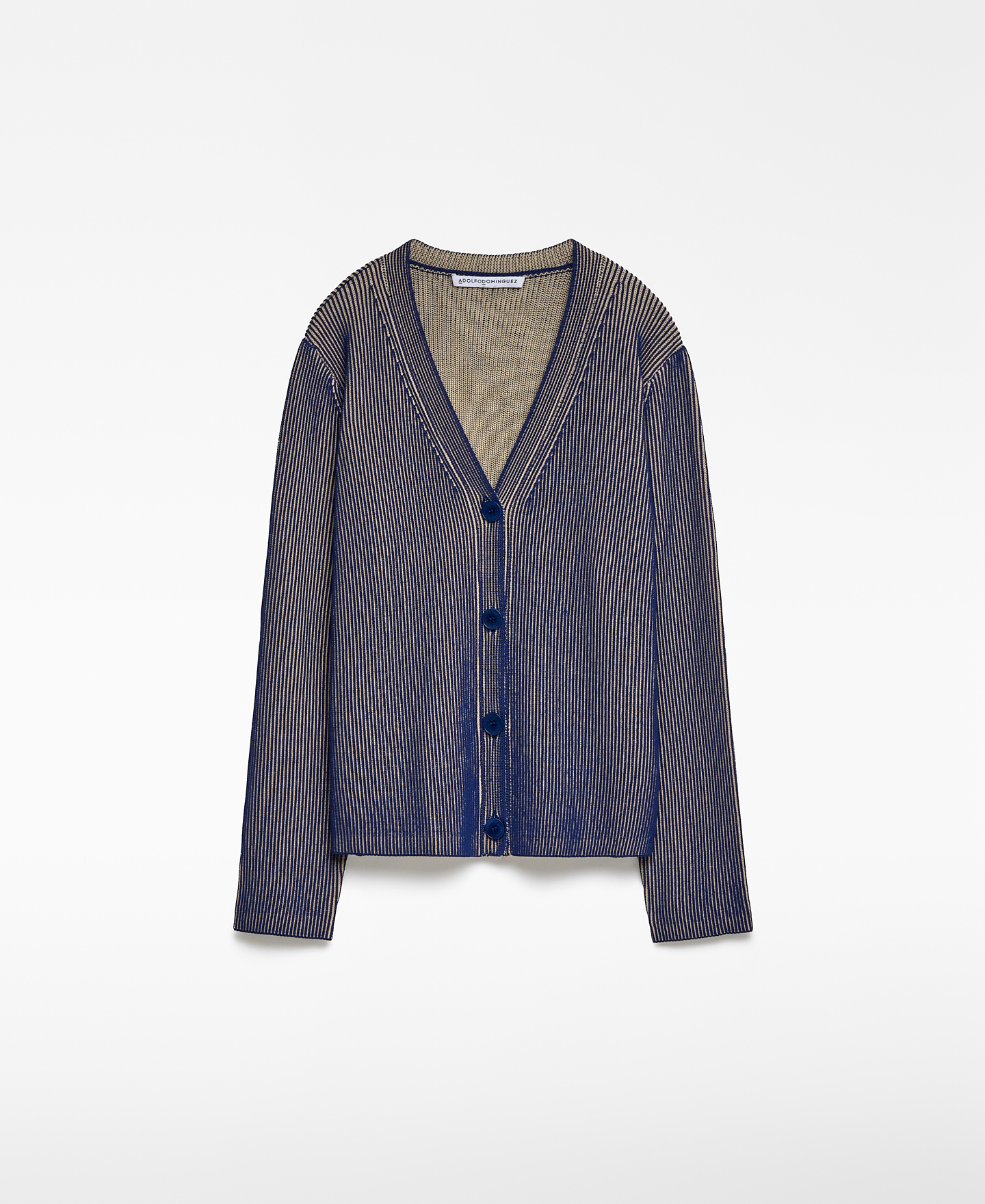 Two-tone knit cardigan woman image number 4