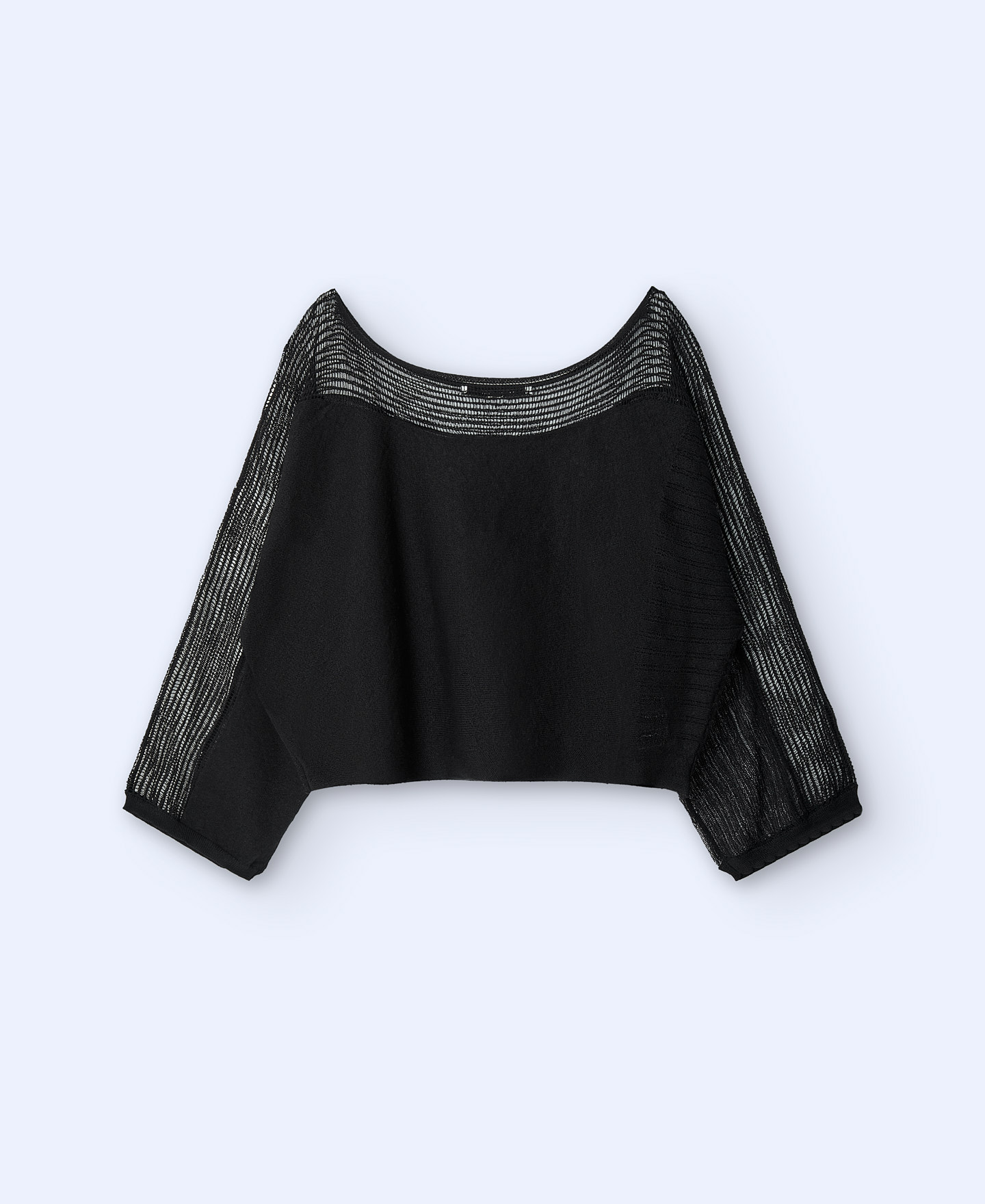 Short sweater with knit lace details image number 5