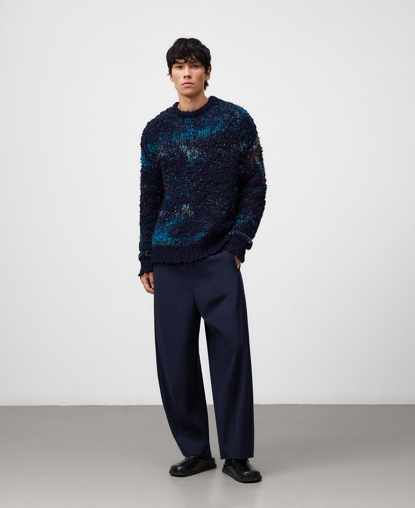 Jersey punto jacquard textura hombre image number 1