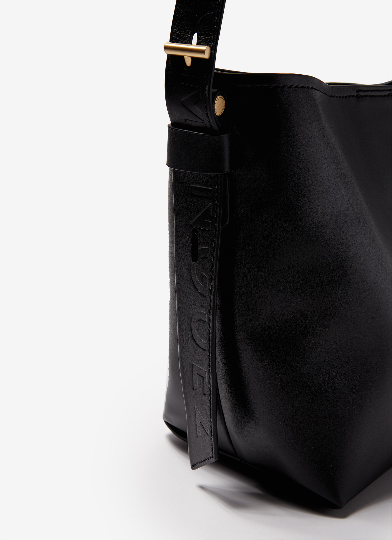 Smooth leather mini bucket bag image number 1