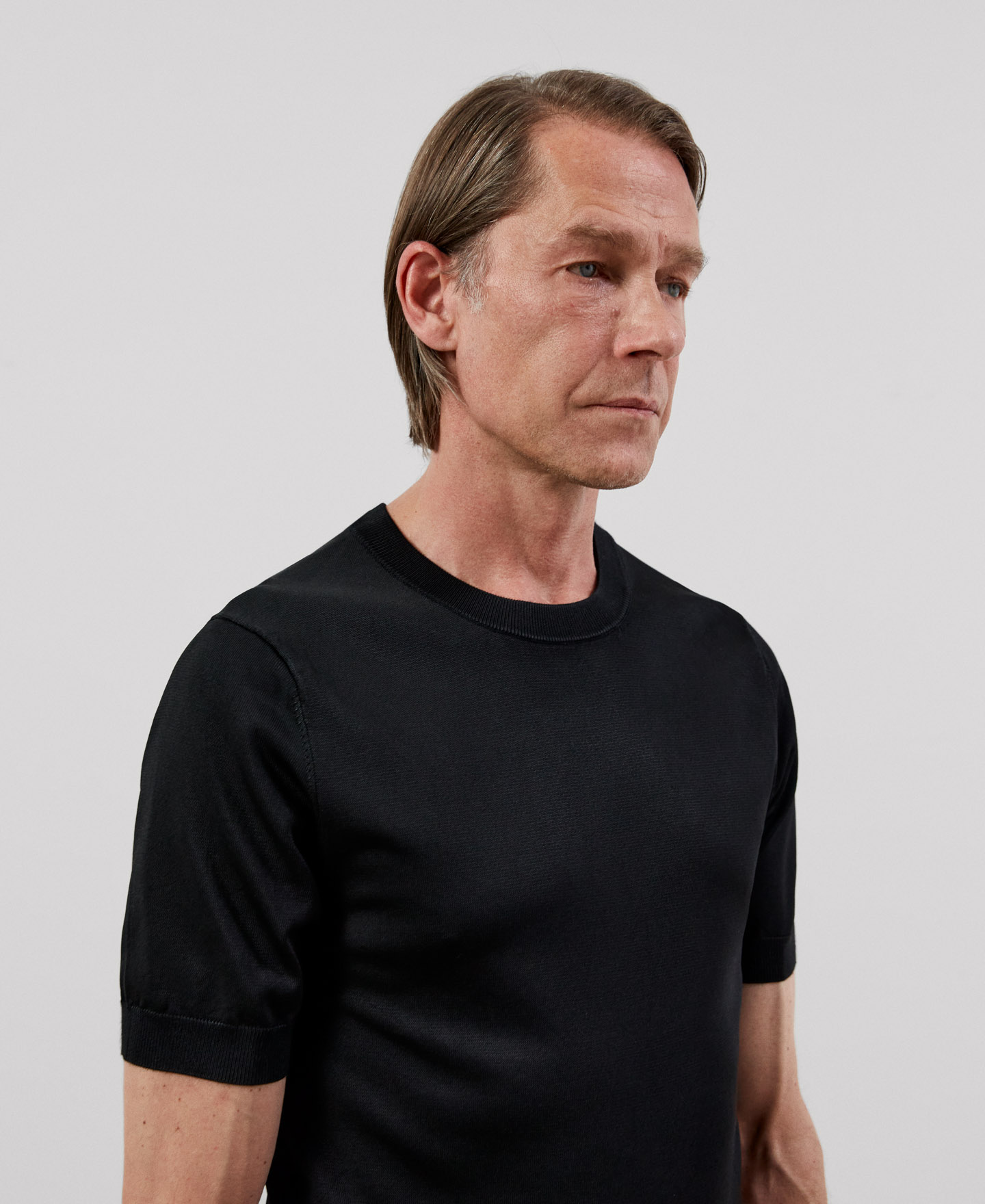 Crew neck knitted t-shirt image number 3