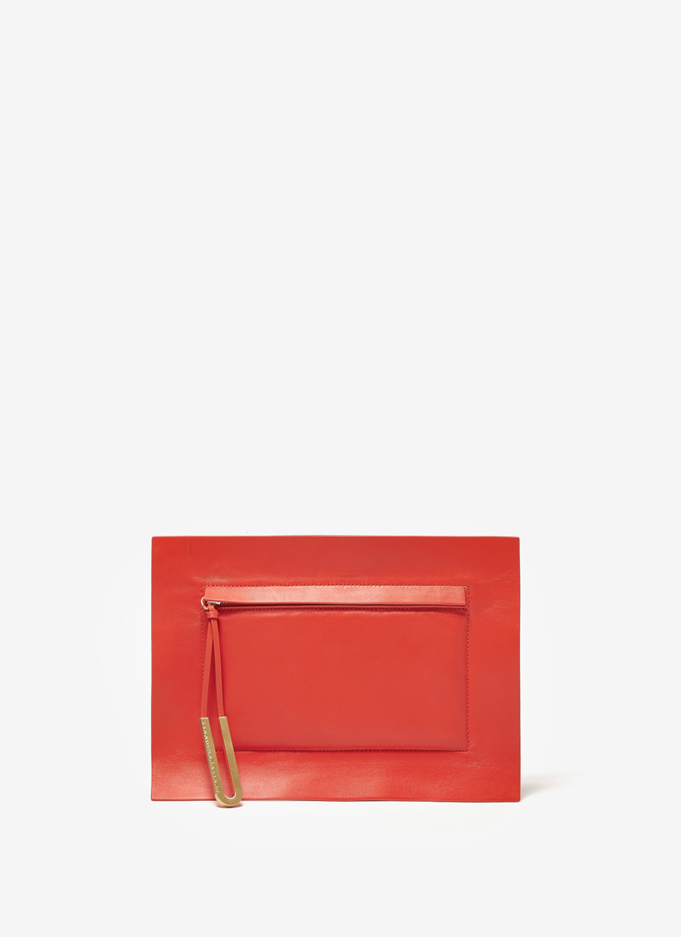 Leather clutch with signature puller image number 0