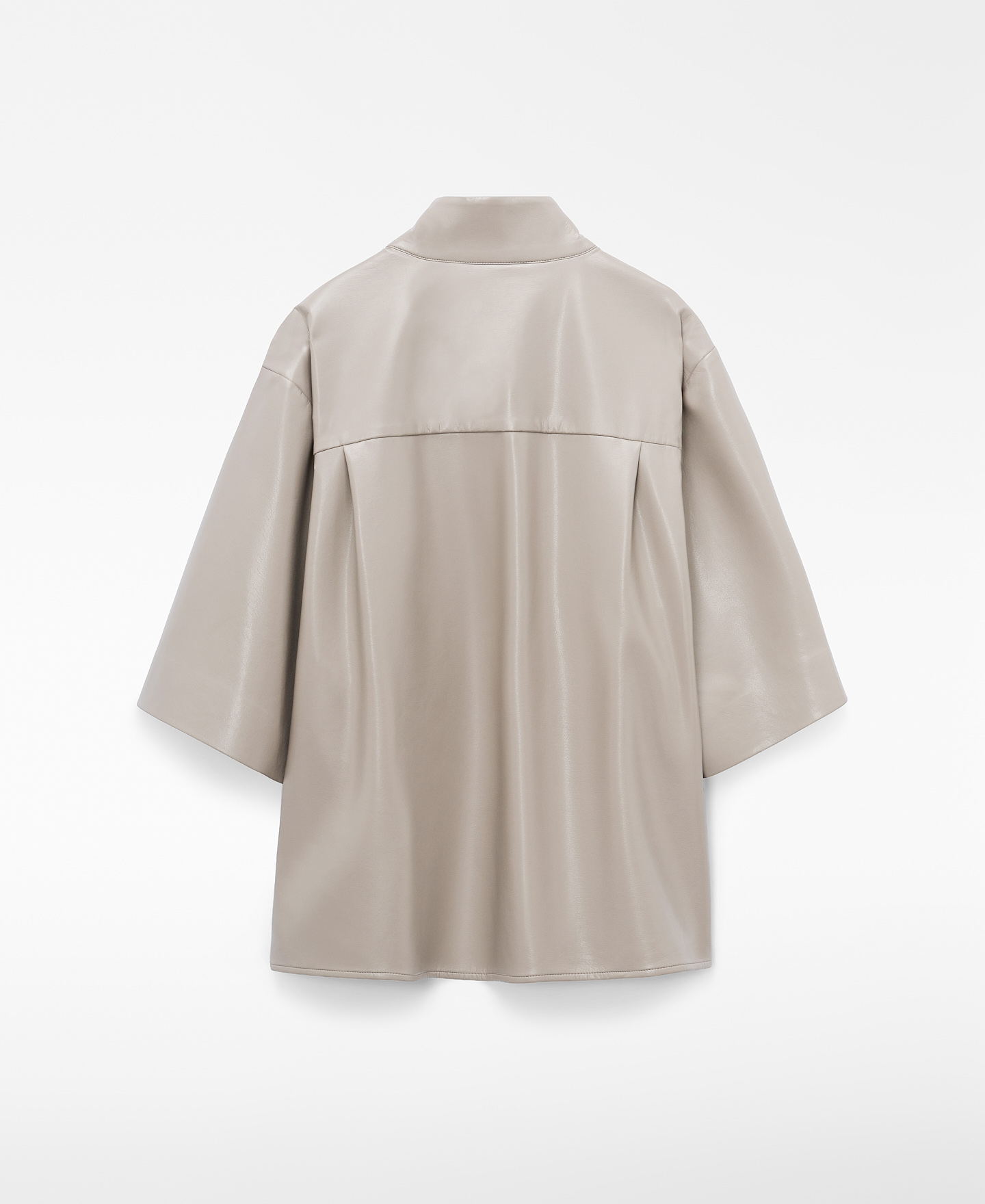 Leather-Non-Leather band collar shirt image number 5