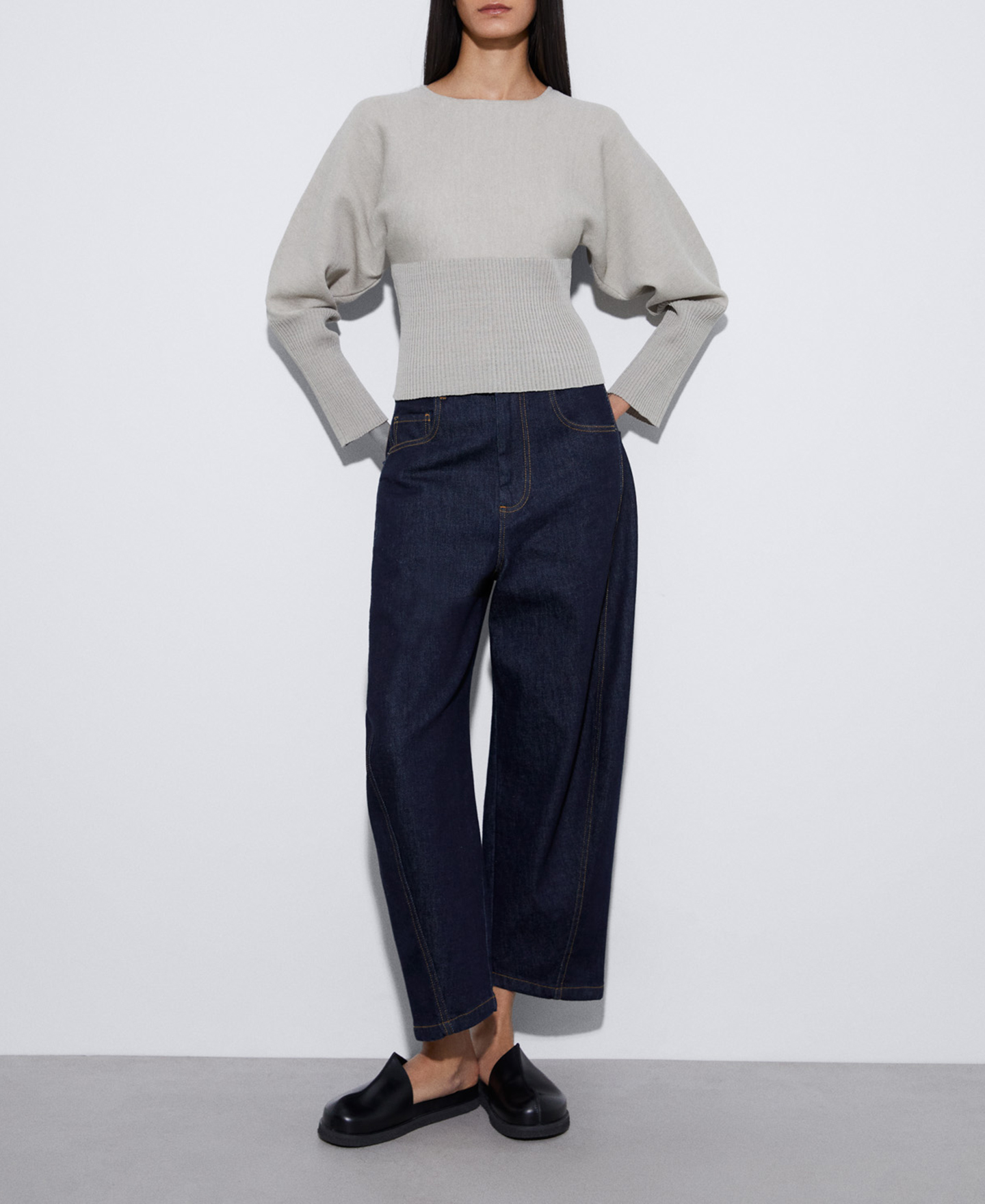 Wide rib viscose sweater image number 1