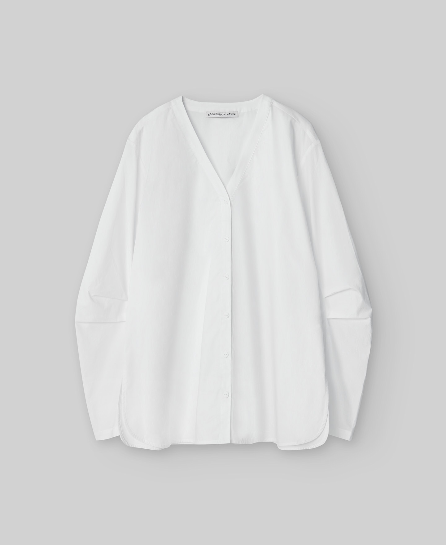 V-neck cotton shirt woman image number 4