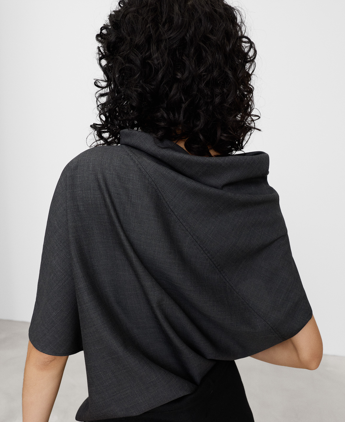 Draped neck asymmetric top image number 3