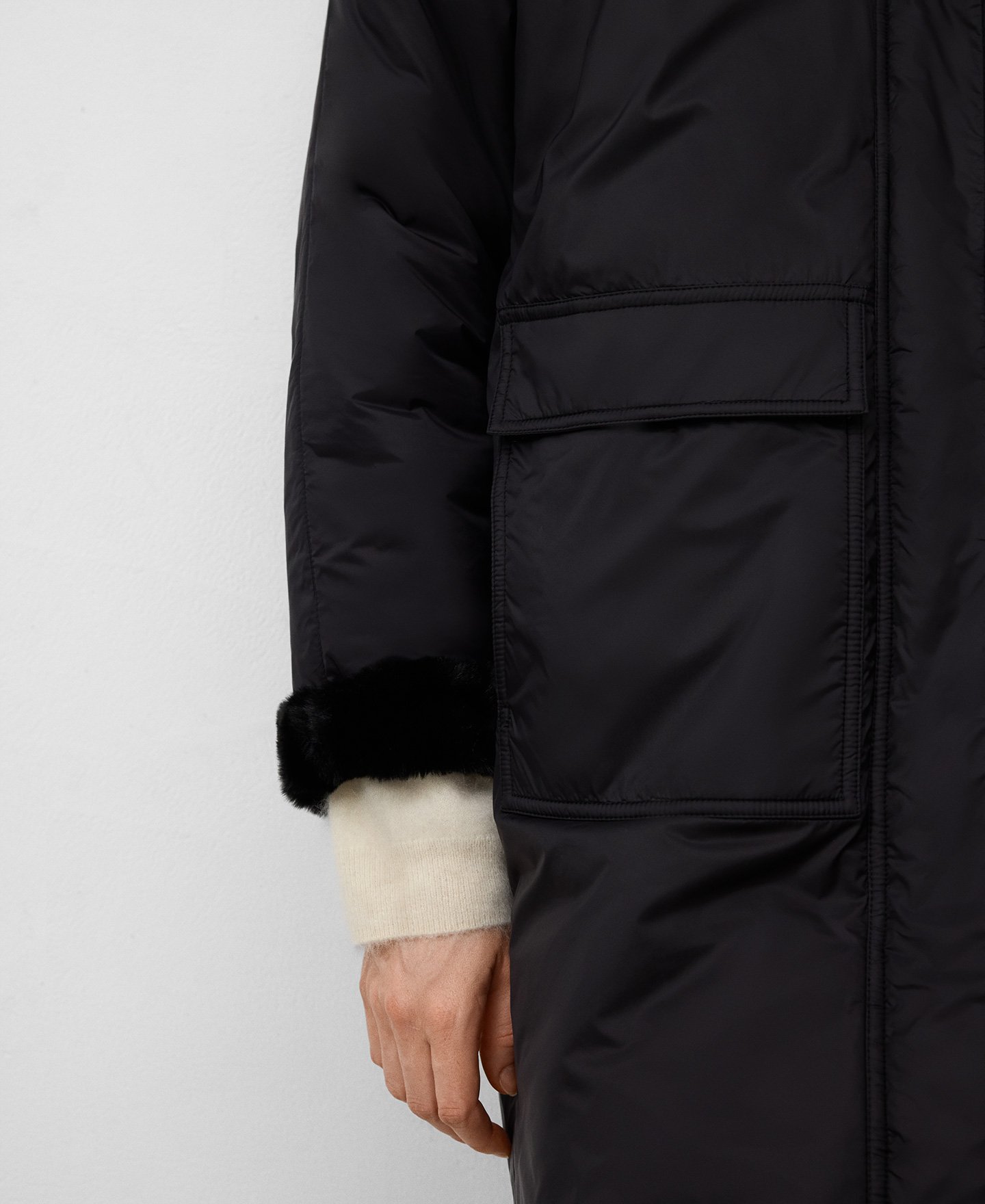 Nylon funnel neck parka woman image number 3