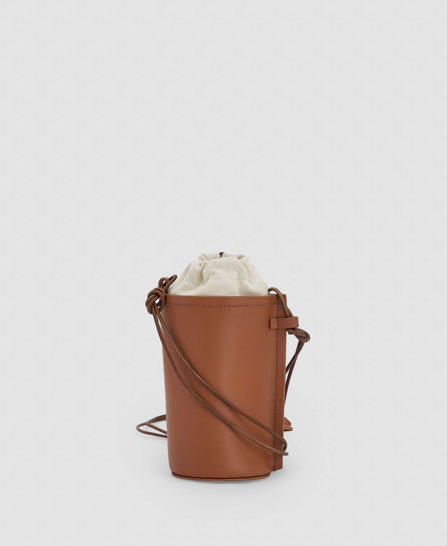 Circular shoulder bag in bovine leather image number 1
