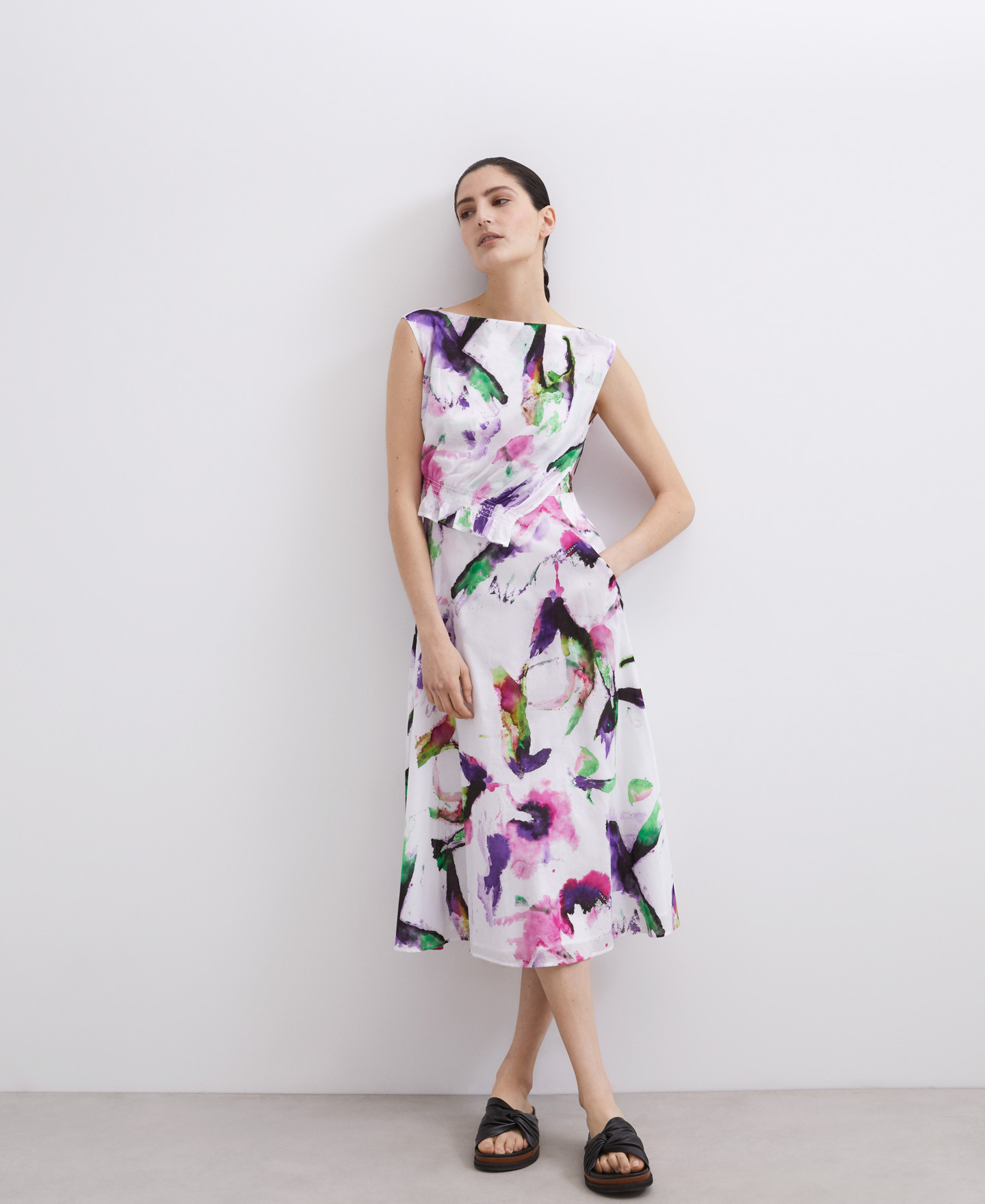 Vestido midi estampado floral image number 3