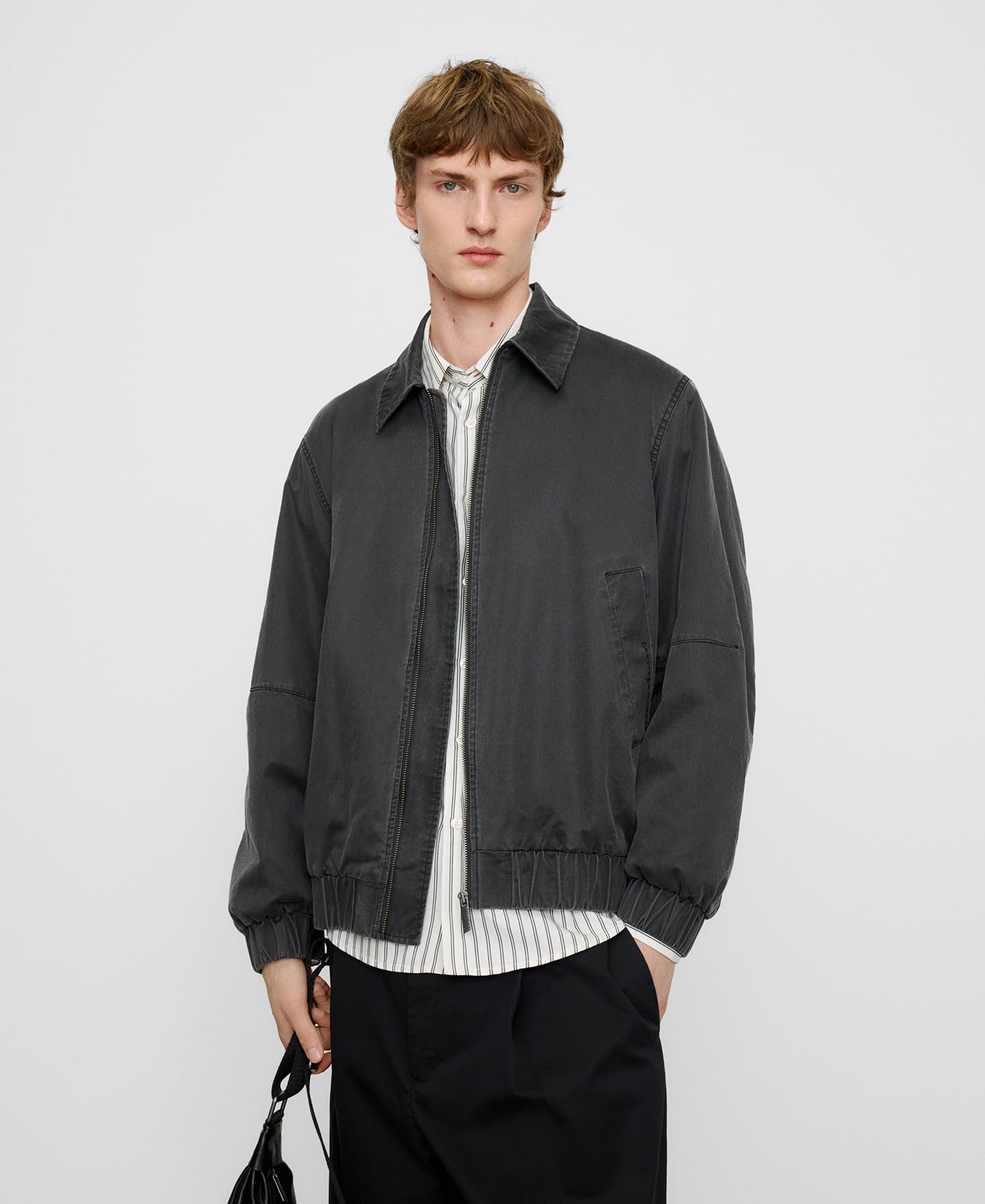 Waxed-effect spread collar jacket image number 0