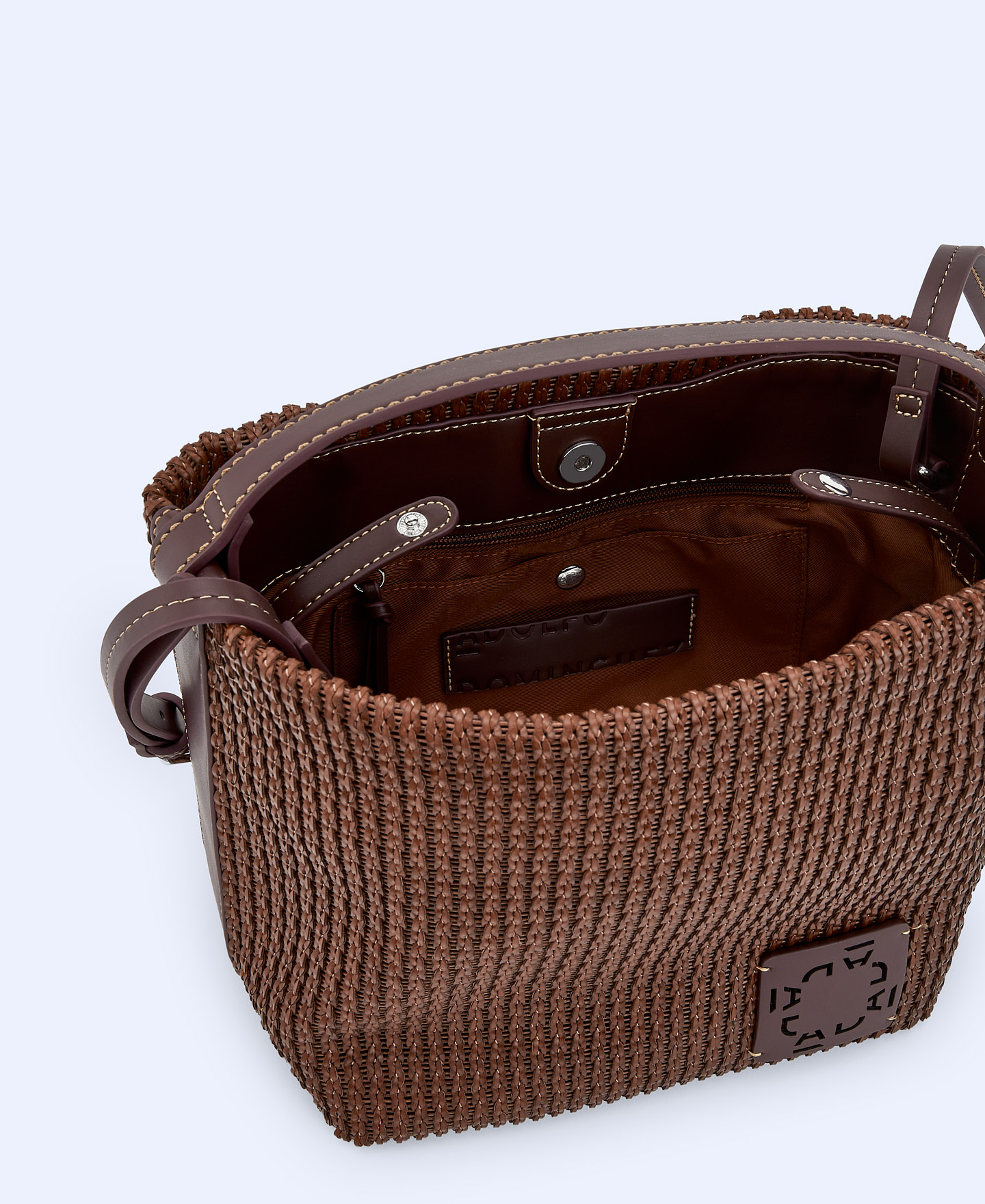 Bolso cubo reciclado trenzado mediano image number 3