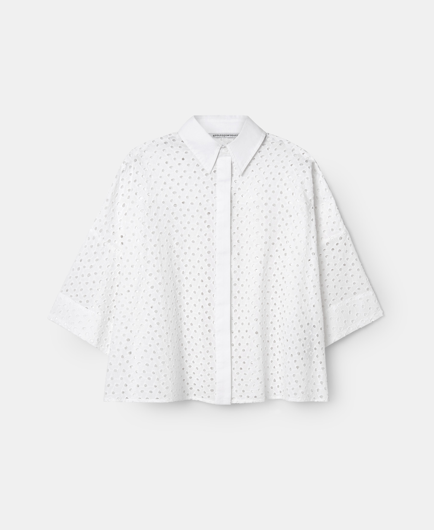Blue cotton die-cut shirt image number 4