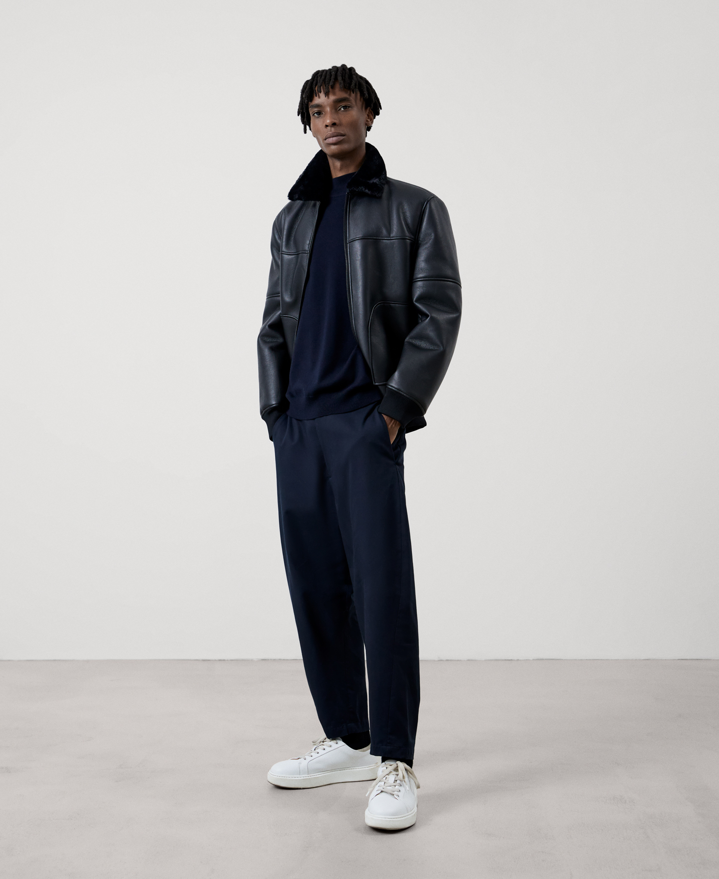 Merino wool perkins collar sweater image number 1