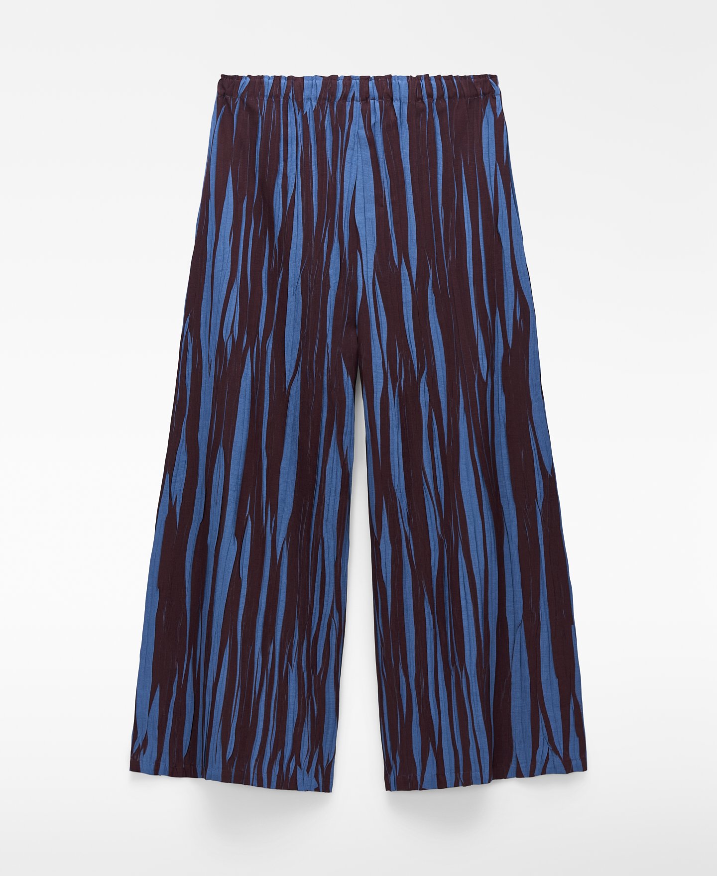 Pantal&oacute;n bicolor plisado irregular image number 5