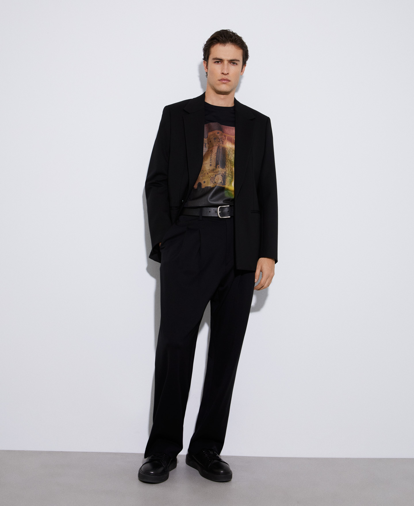 Oversize printed cotton t-shirt image number 1